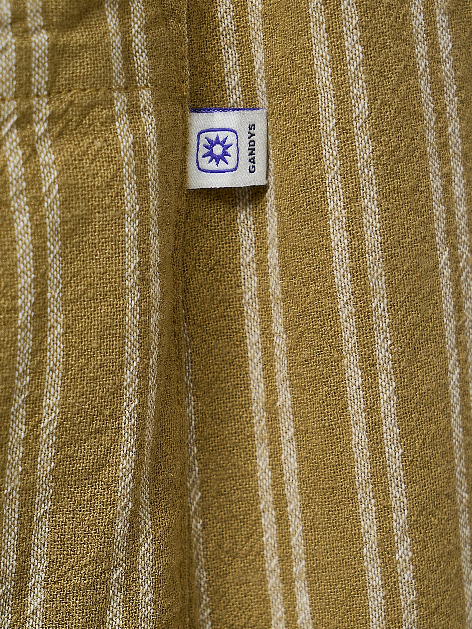 Lexington Cotton Wide Leg Trousers in Caramel Stripe Bottoms- Gandys