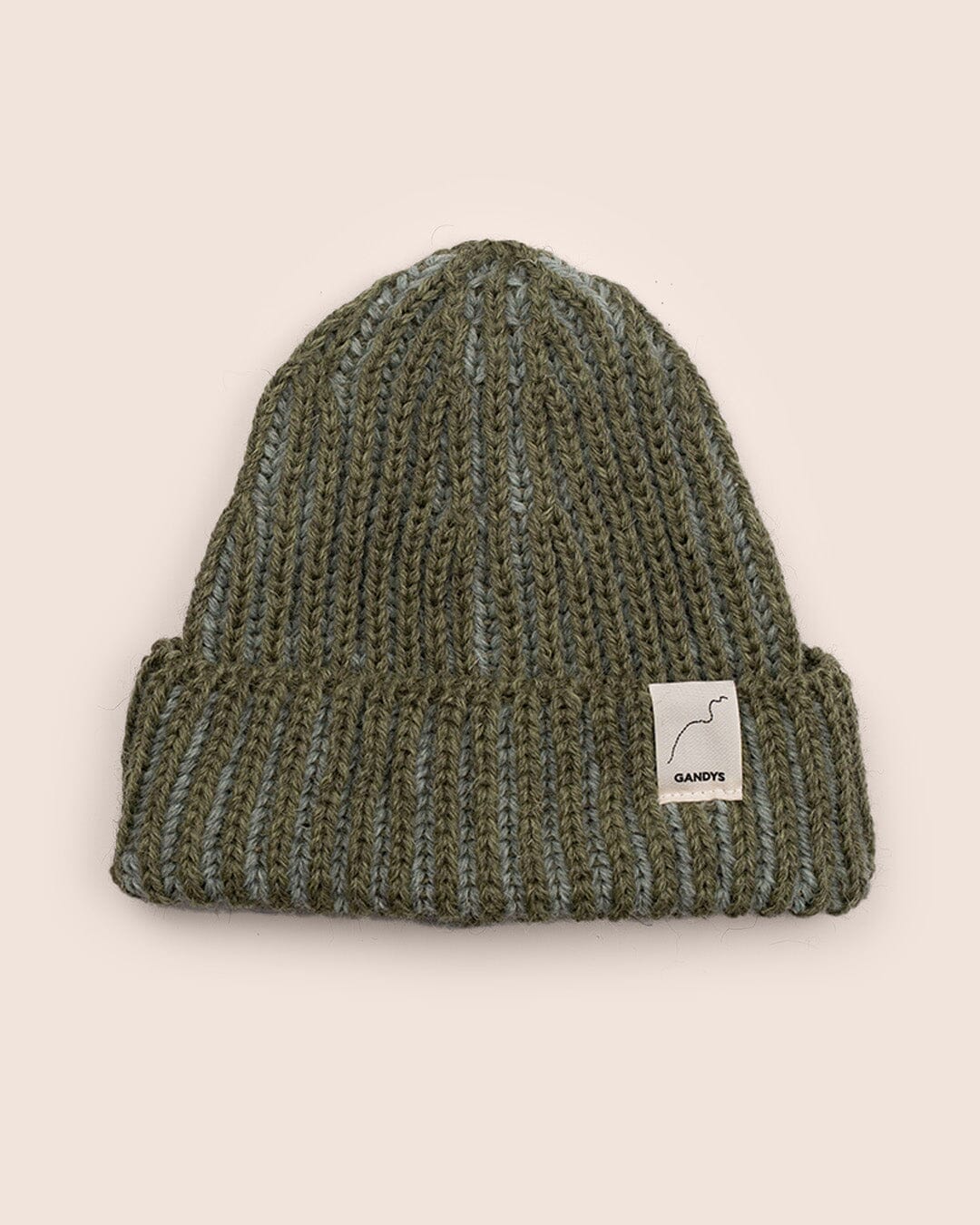 Lomond Wool Beanie in Green Stripe Accessories- Gandys