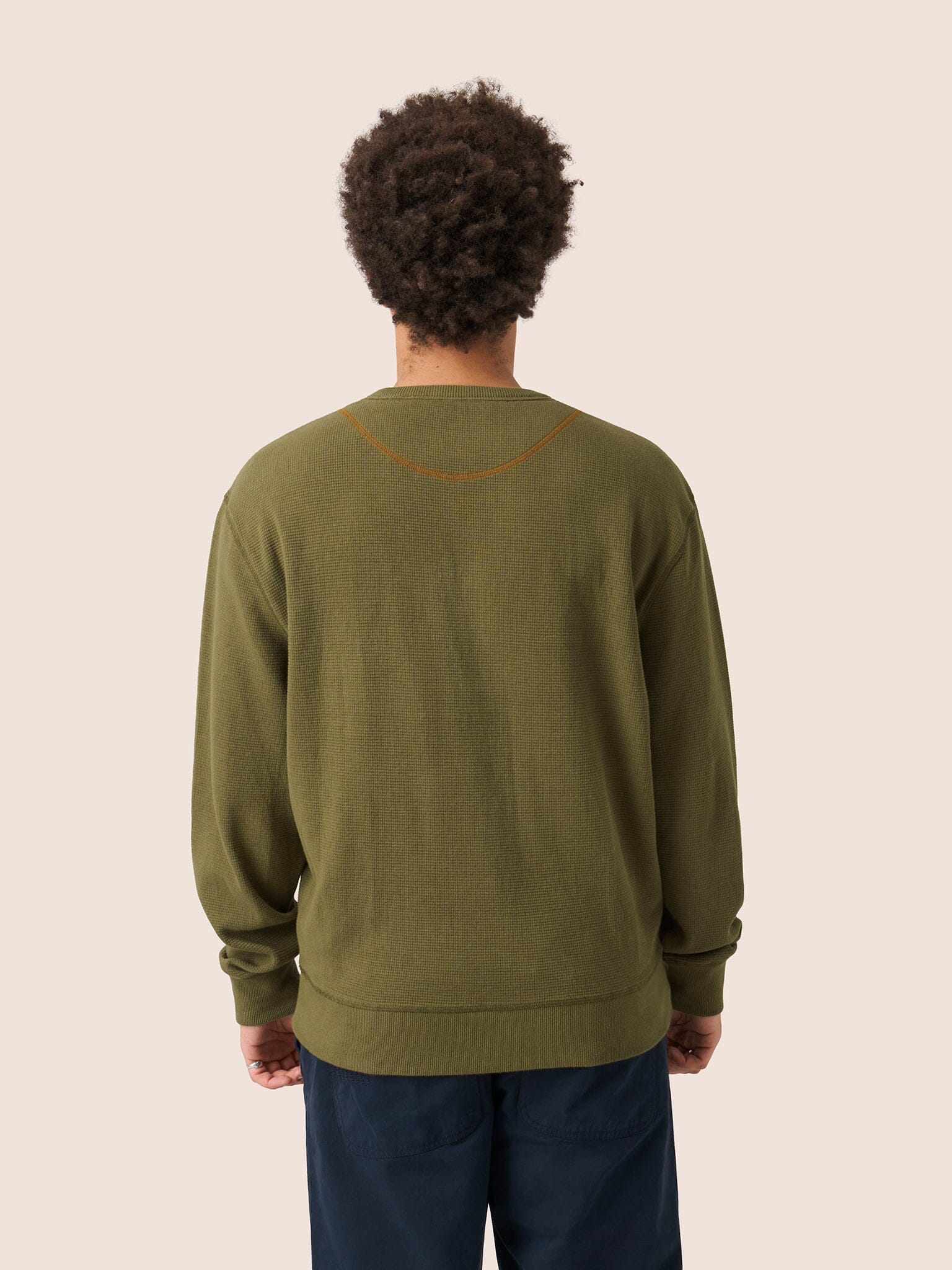 Luzon Cotton Waffle Crew Neck Jumper Layering- Gandys