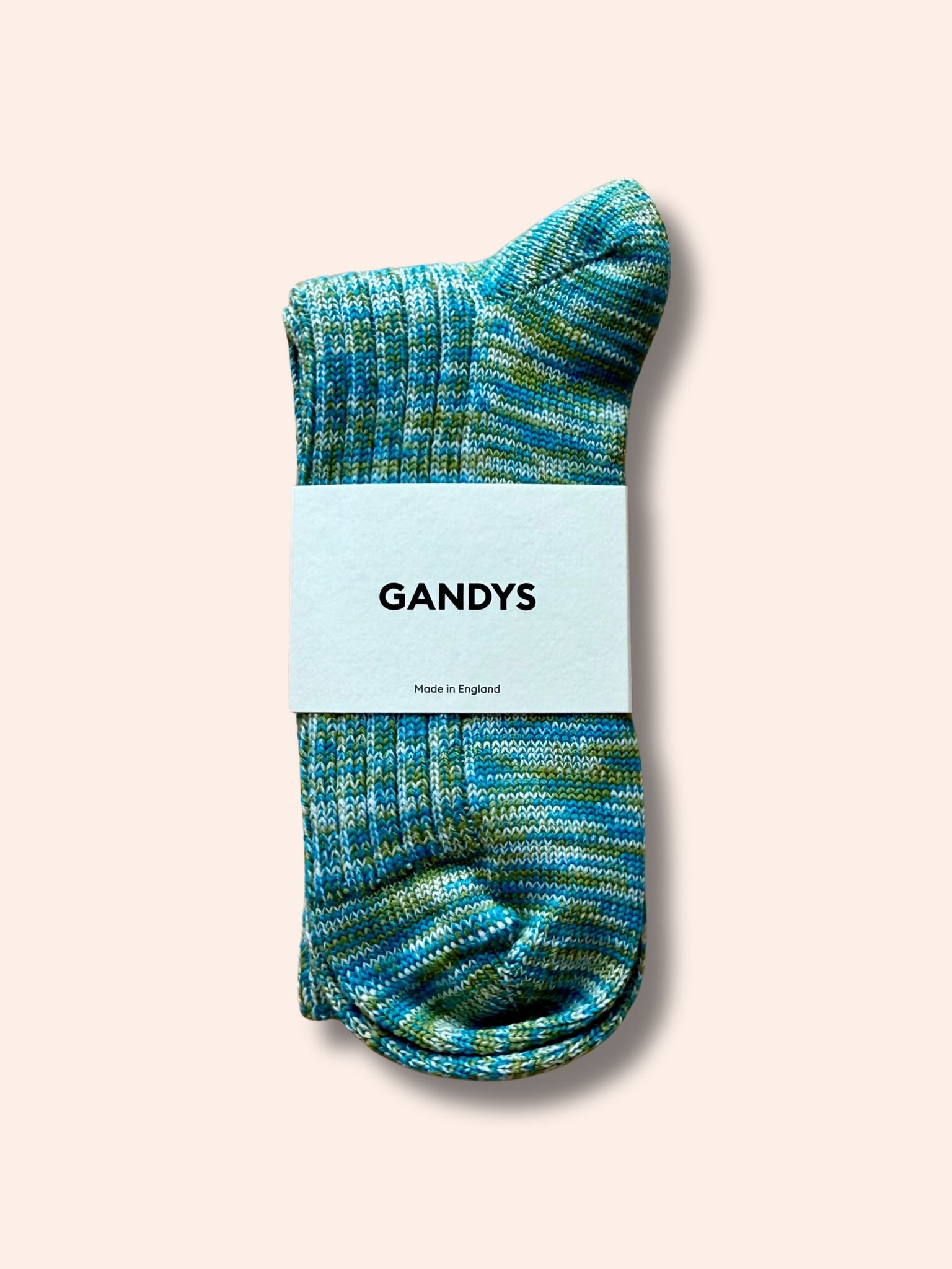 Made in England Wool Socks in Turqoise/Green Mix Accessories- Gandys