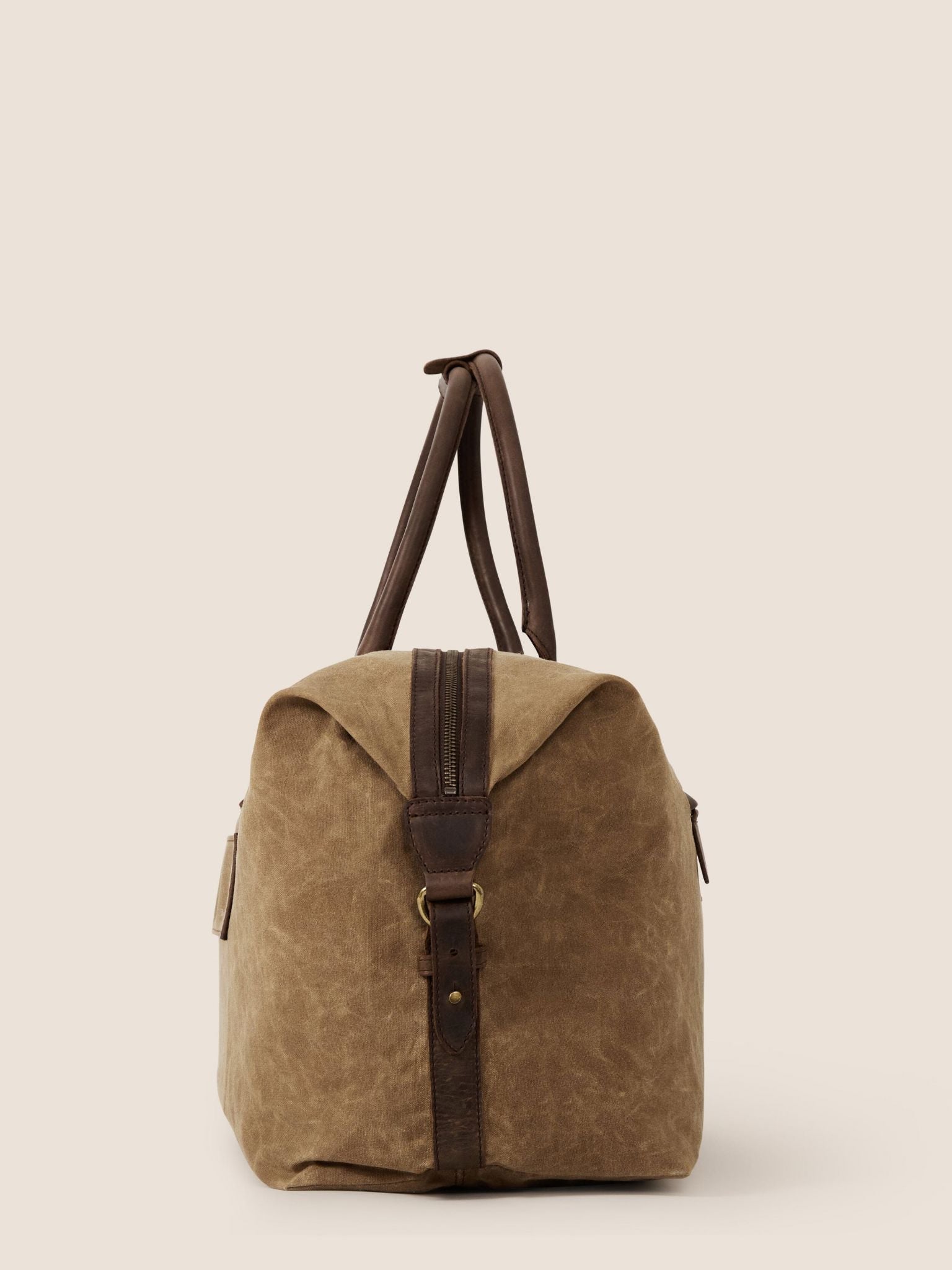 Manaus Waxed Cotton Holdall Bag in Sand Bags- Gandys
