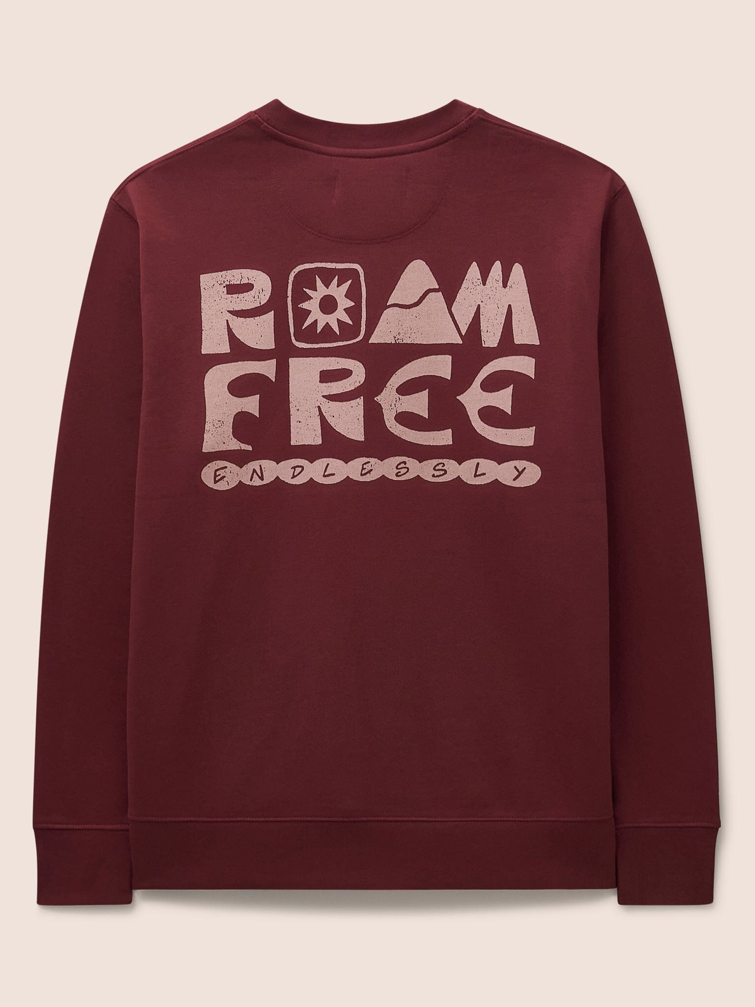 Milford Organic Cotton Roam Free Graphic Sweatshirt in Burgundy Layering- Gandys