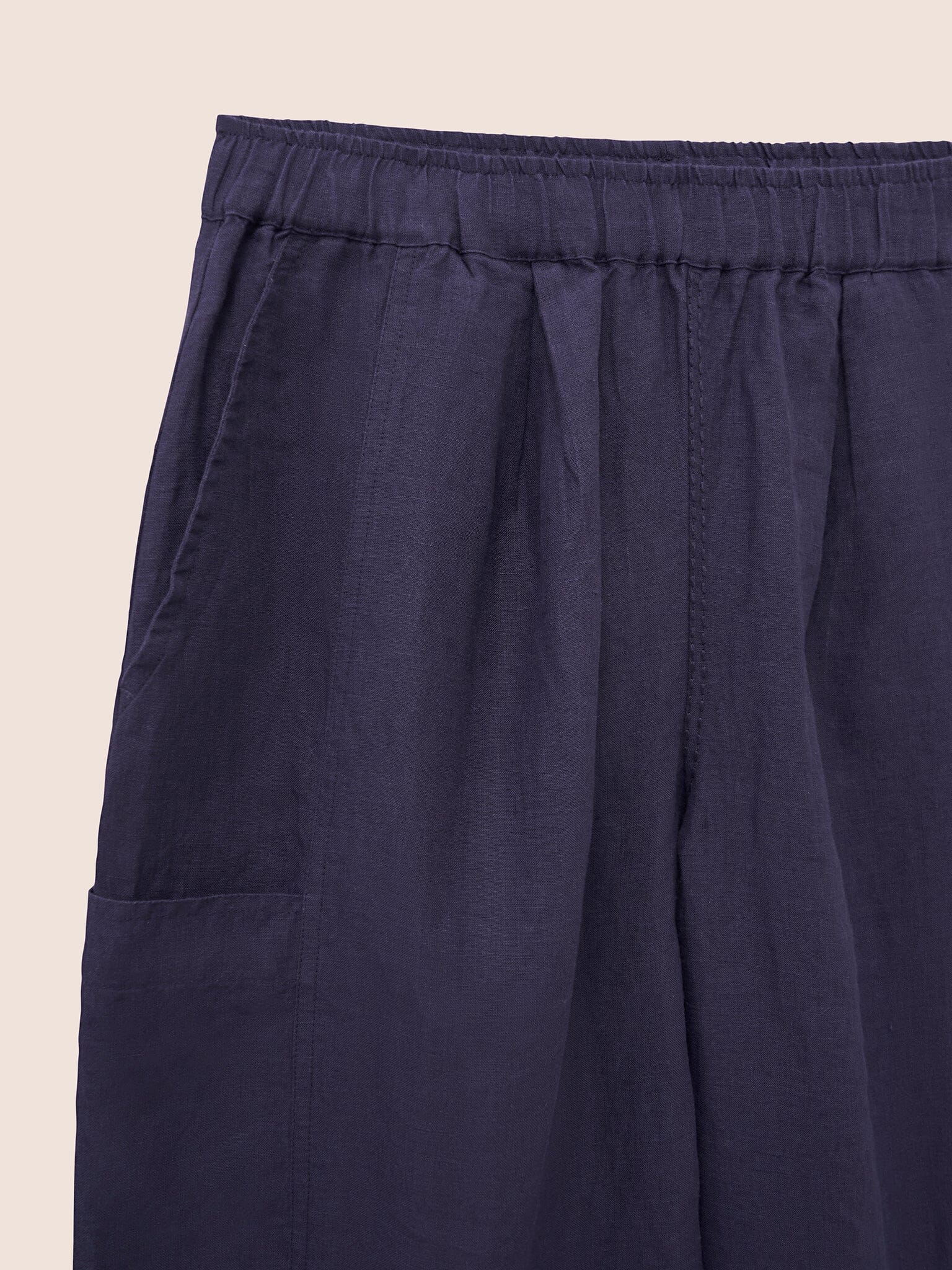 Navy Bembridge Barrel Leg Trouser Bottoms- Gandys