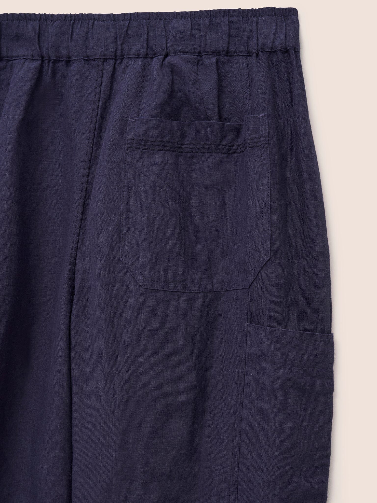 Navy Bembridge Barrel Leg Trouser Bottoms- Gandys