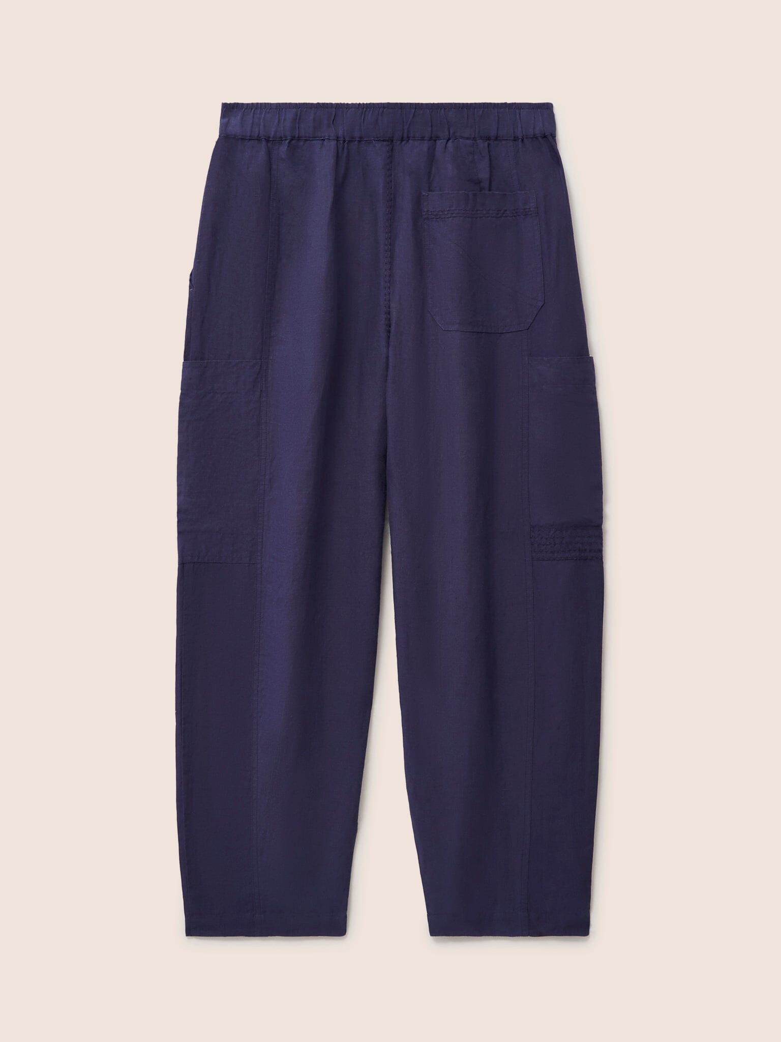 Navy Bembridge Barrel Leg Trouser Bottoms- Gandys