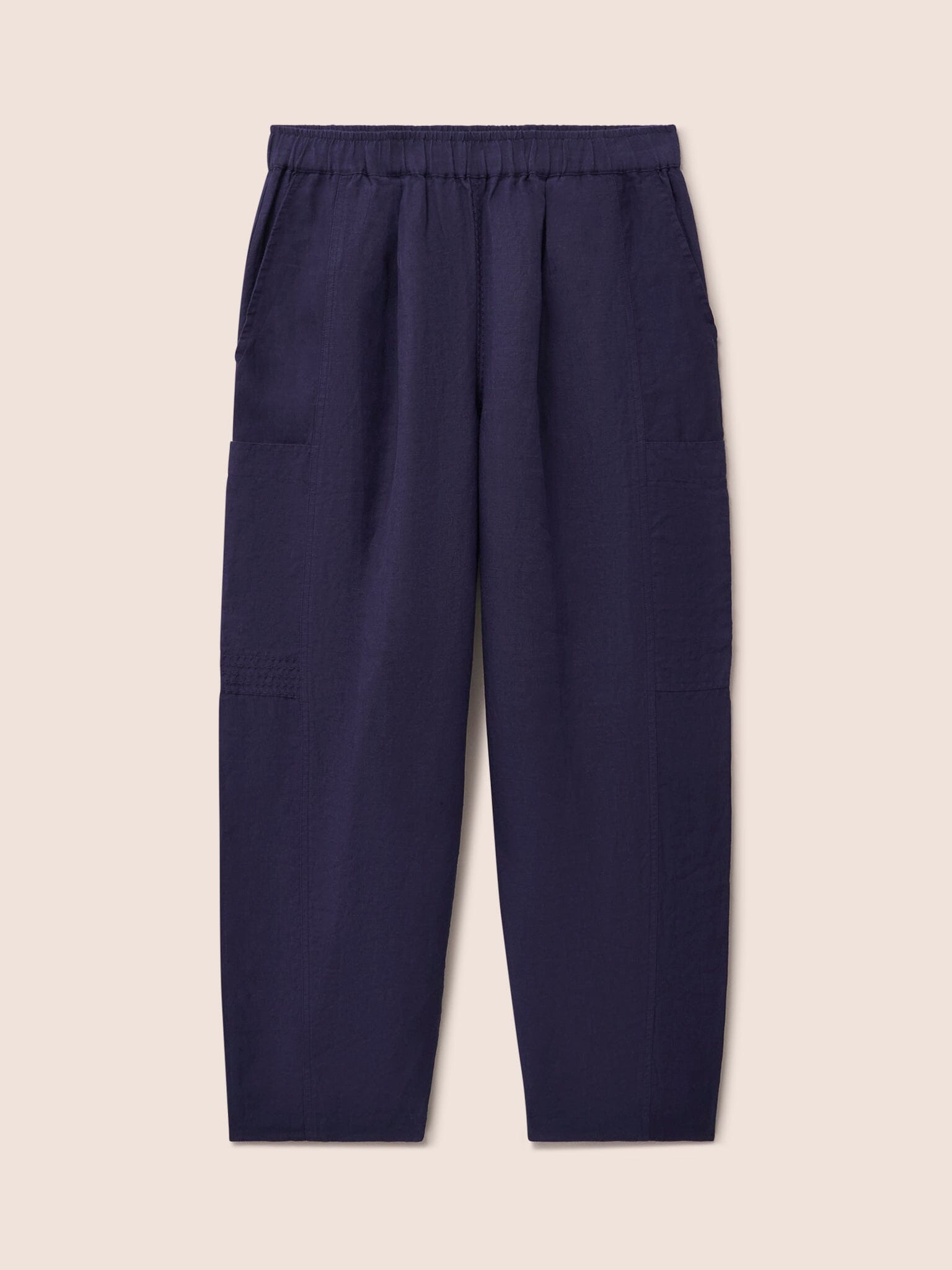 Navy Bembridge Barrel Leg Trouser Bottoms- Gandys