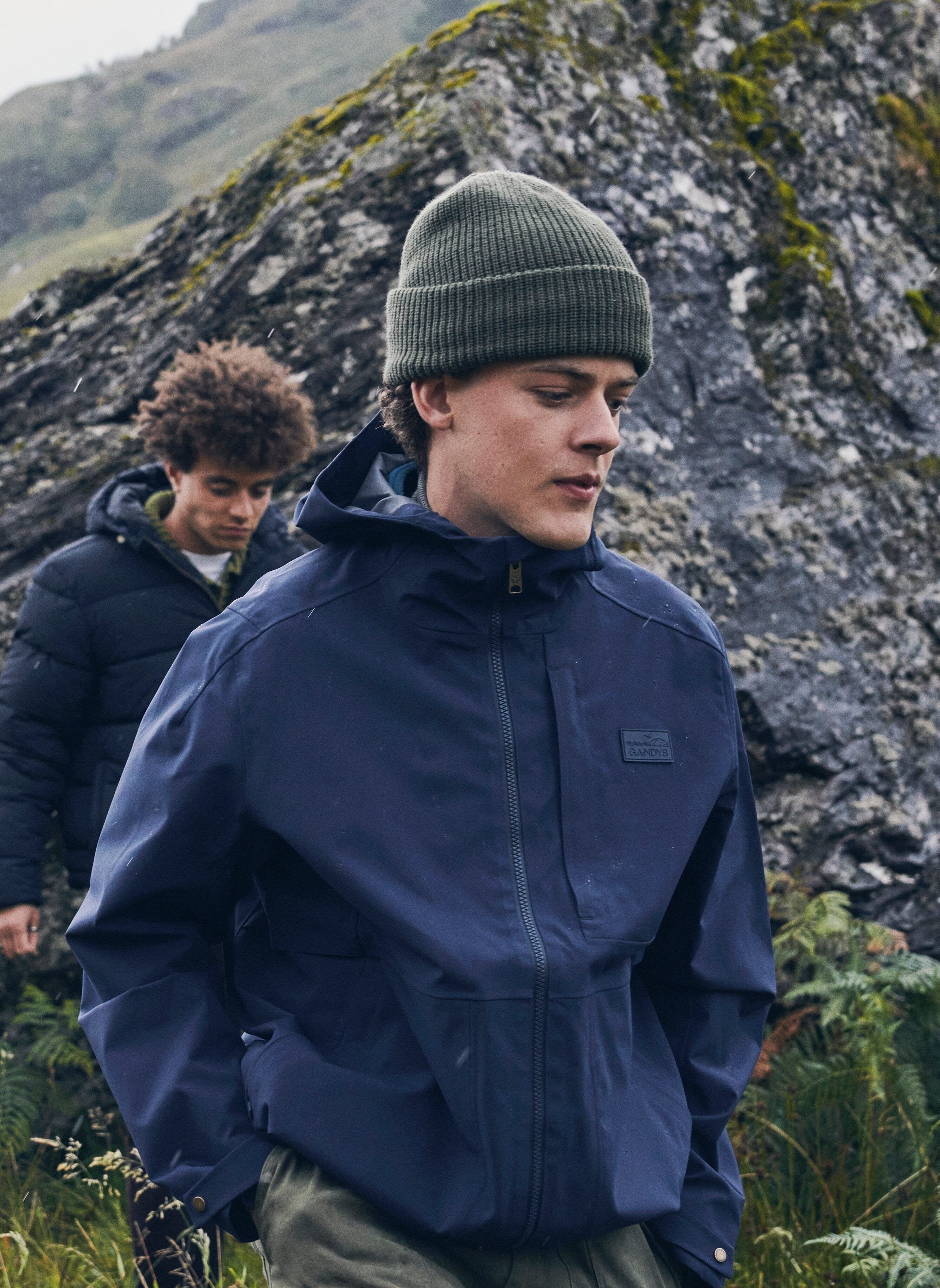 Navy Bergen Waterproof Jacket Outerwear- Gandys