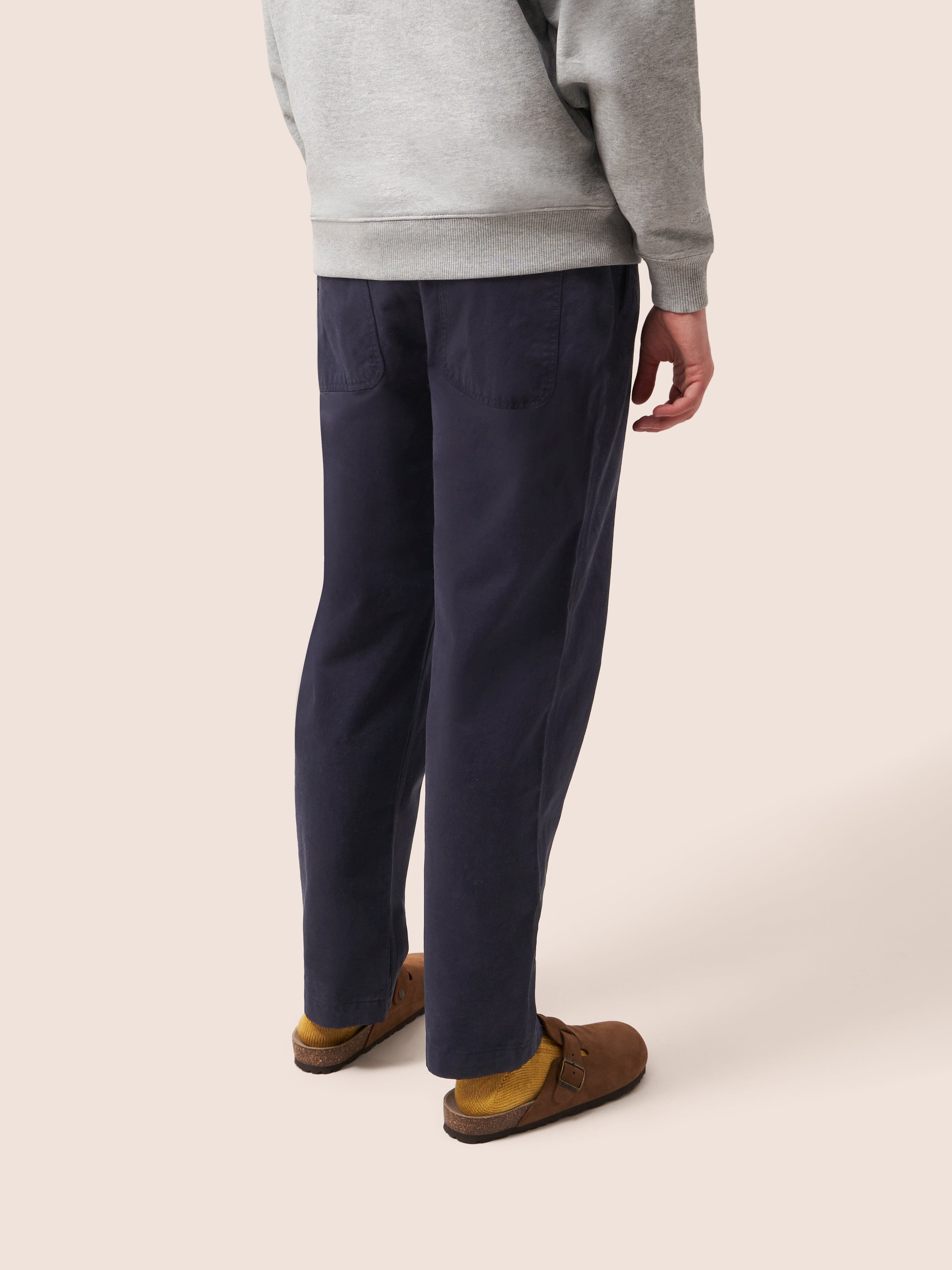 Navy Bombay Drawcord Trousers Bottoms- Gandys