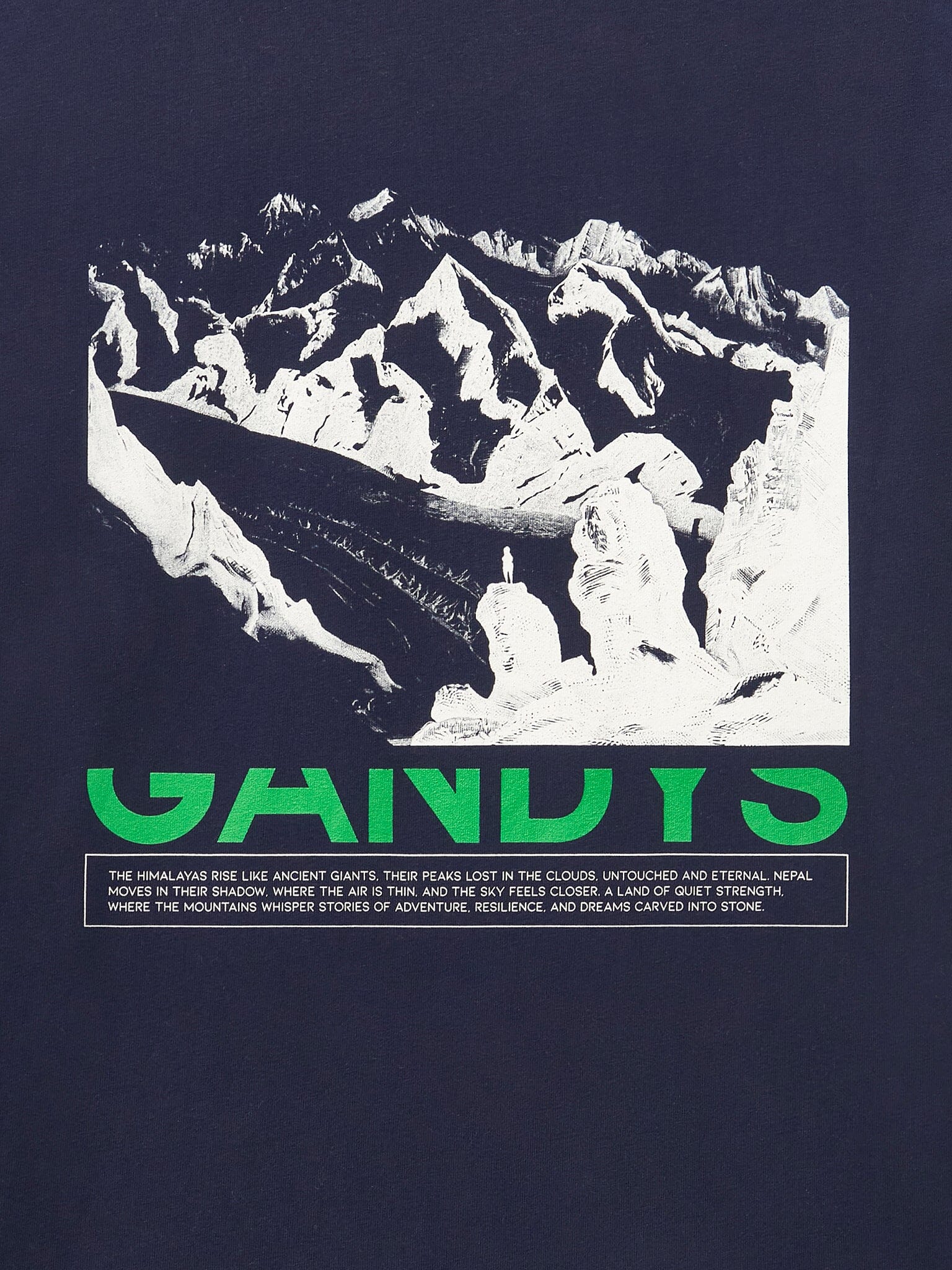 Navy Himalaya T-Shirt T-Shirts- Gandys