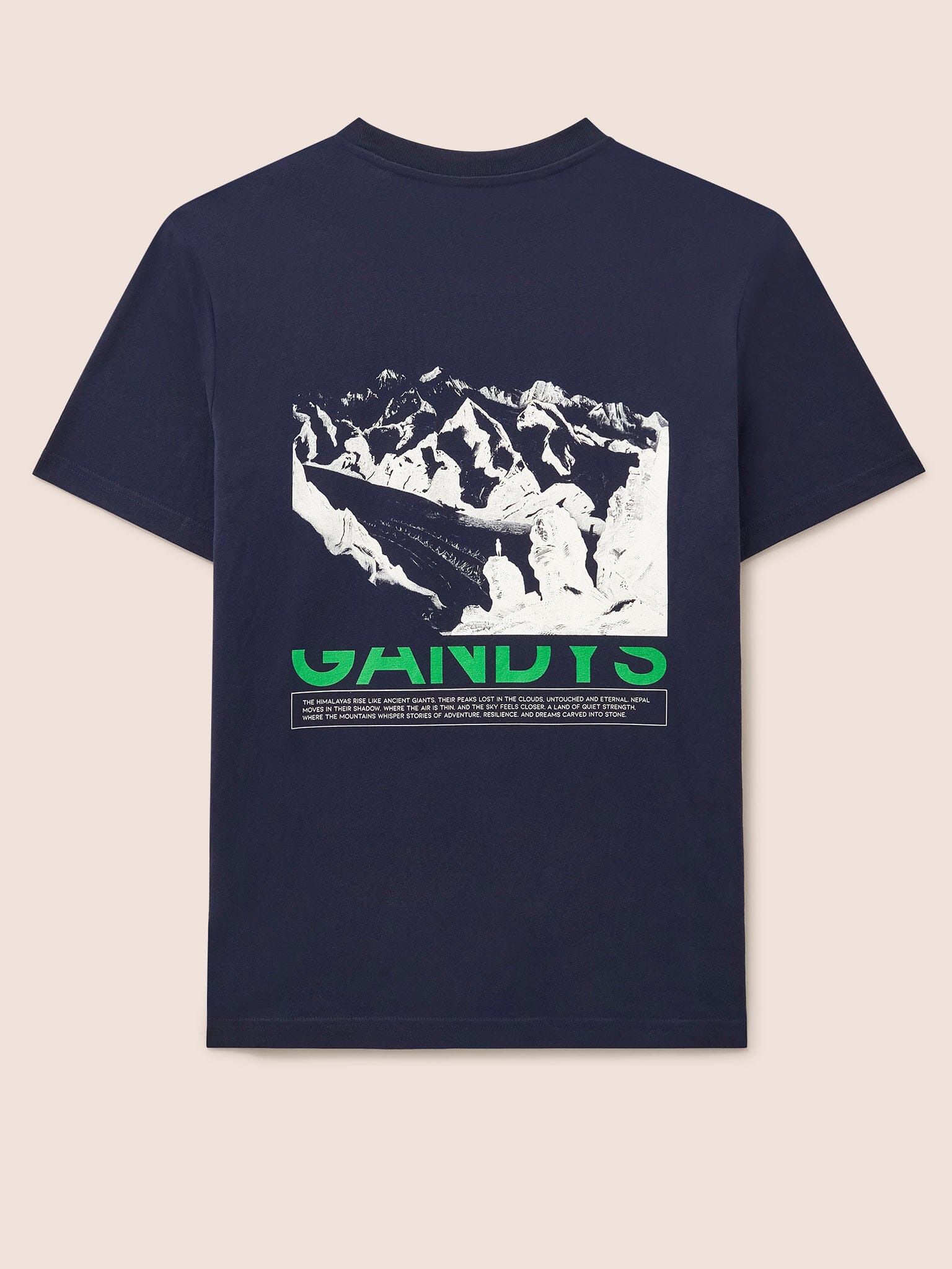 Navy Himalaya T-Shirt T-Shirts- Gandys