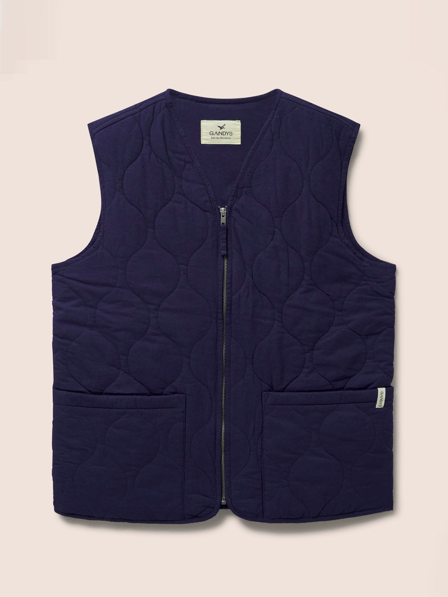 Navy Hudson Quilted Cotton Gilet Layering- Gandys