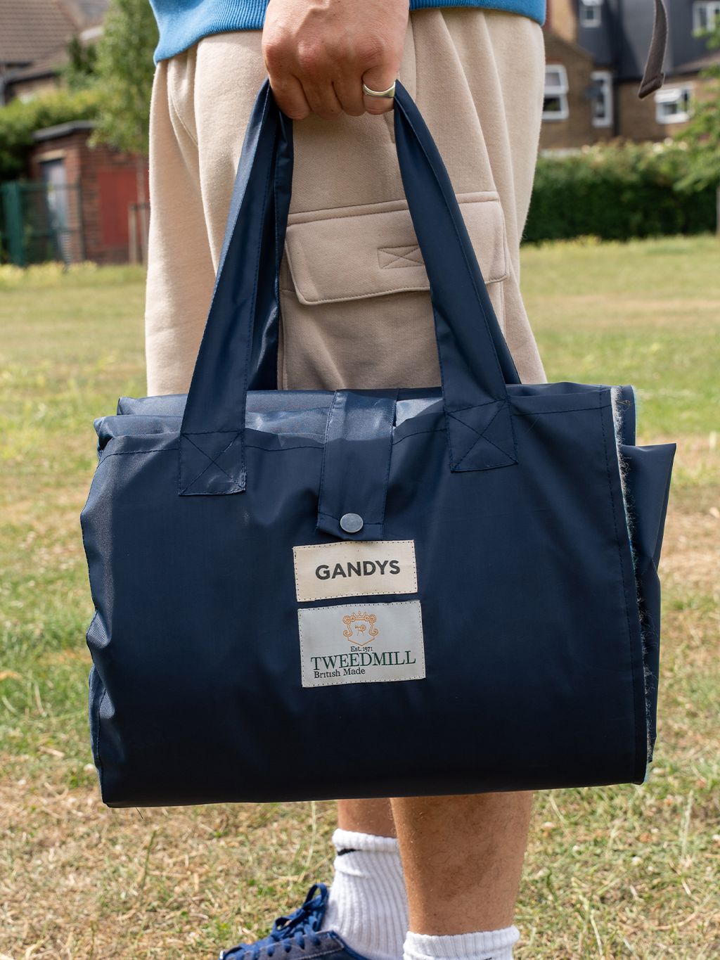 Navy Packable Picnic Blanket Accessories- Gandys