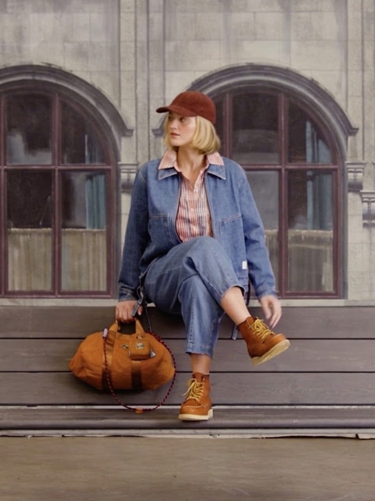 Nimes Cotton Tie Detail Denim Jacket in Midwash Outerwear- Gandys