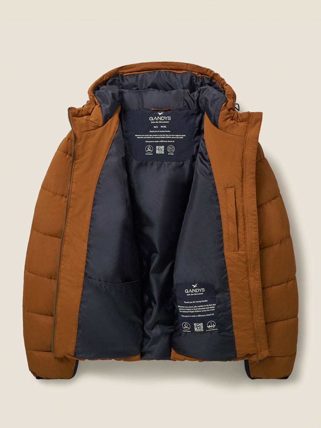 Orange Berland Puffer Jacket Outerwear- Gandys