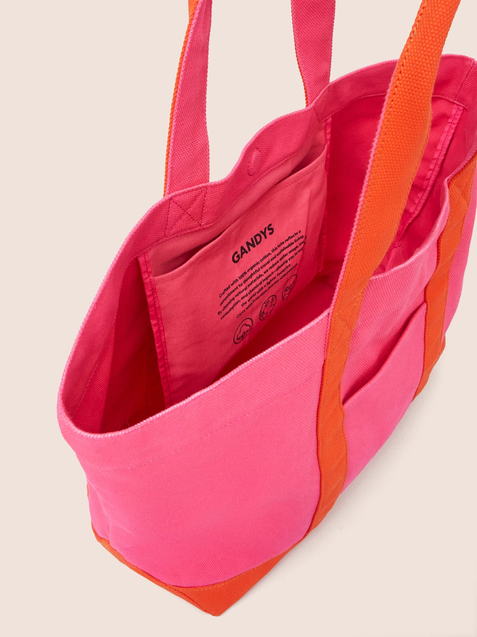 Orange Rio Cotton Beach Tote Bags- Gandys