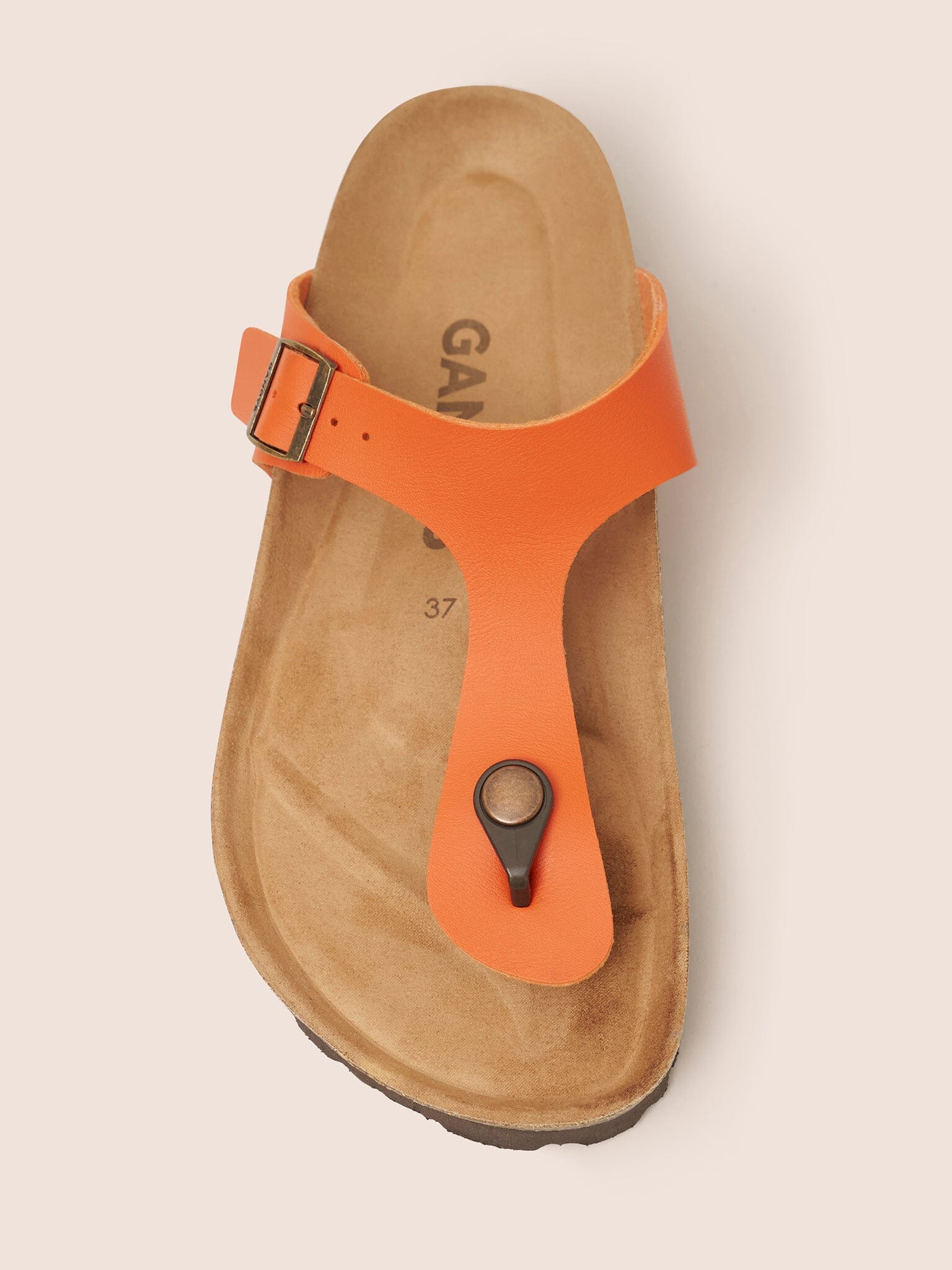 Orange Seville Toe Post Footbed Sandal Footwear- Gandys