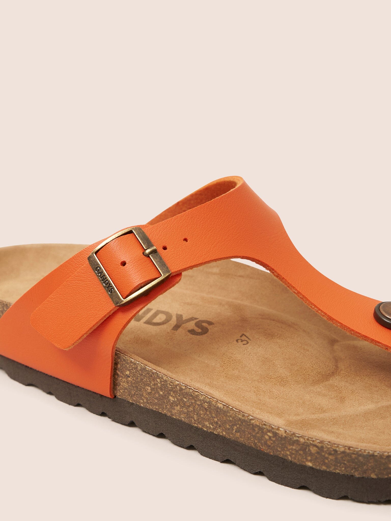 Orange Seville Toe Post Footbed Sandal Footwear- Gandys