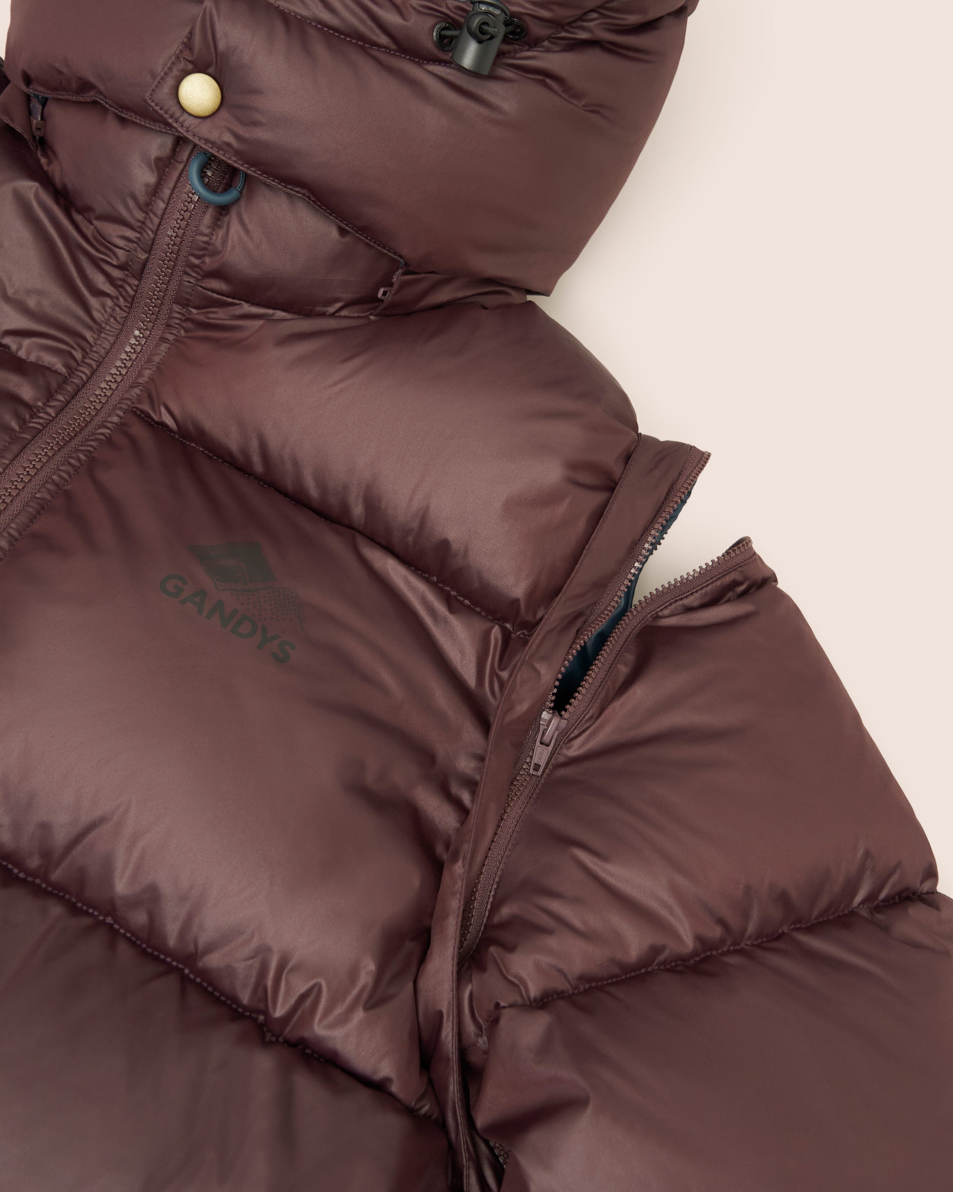 Orkney Multiway Detachable Sleeves Puffer Coat in Burgundy Outerwear- Gandys