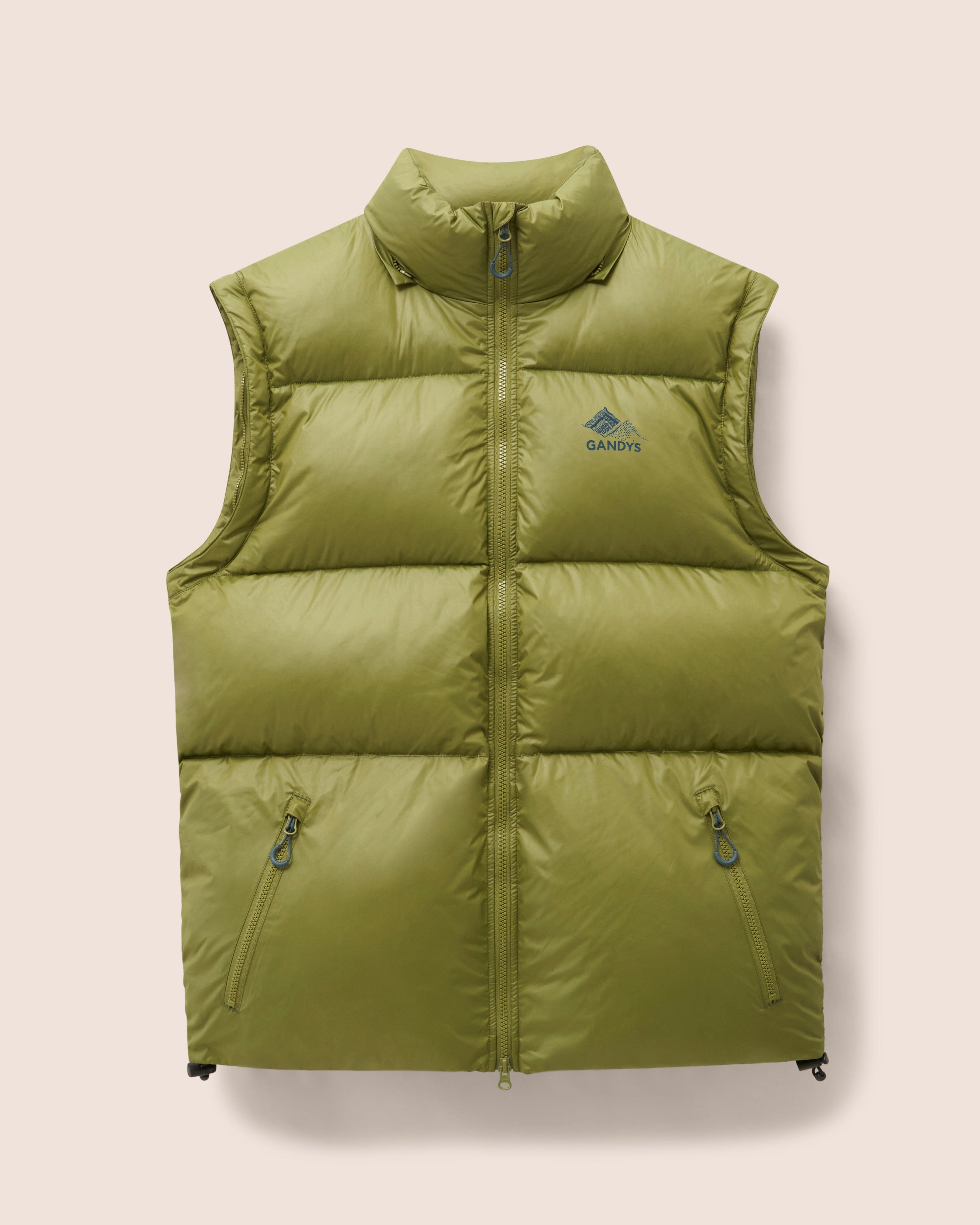 Orkney Multiway Detachable Sleeves Puffer Coat in Green Outerwear- Gandys