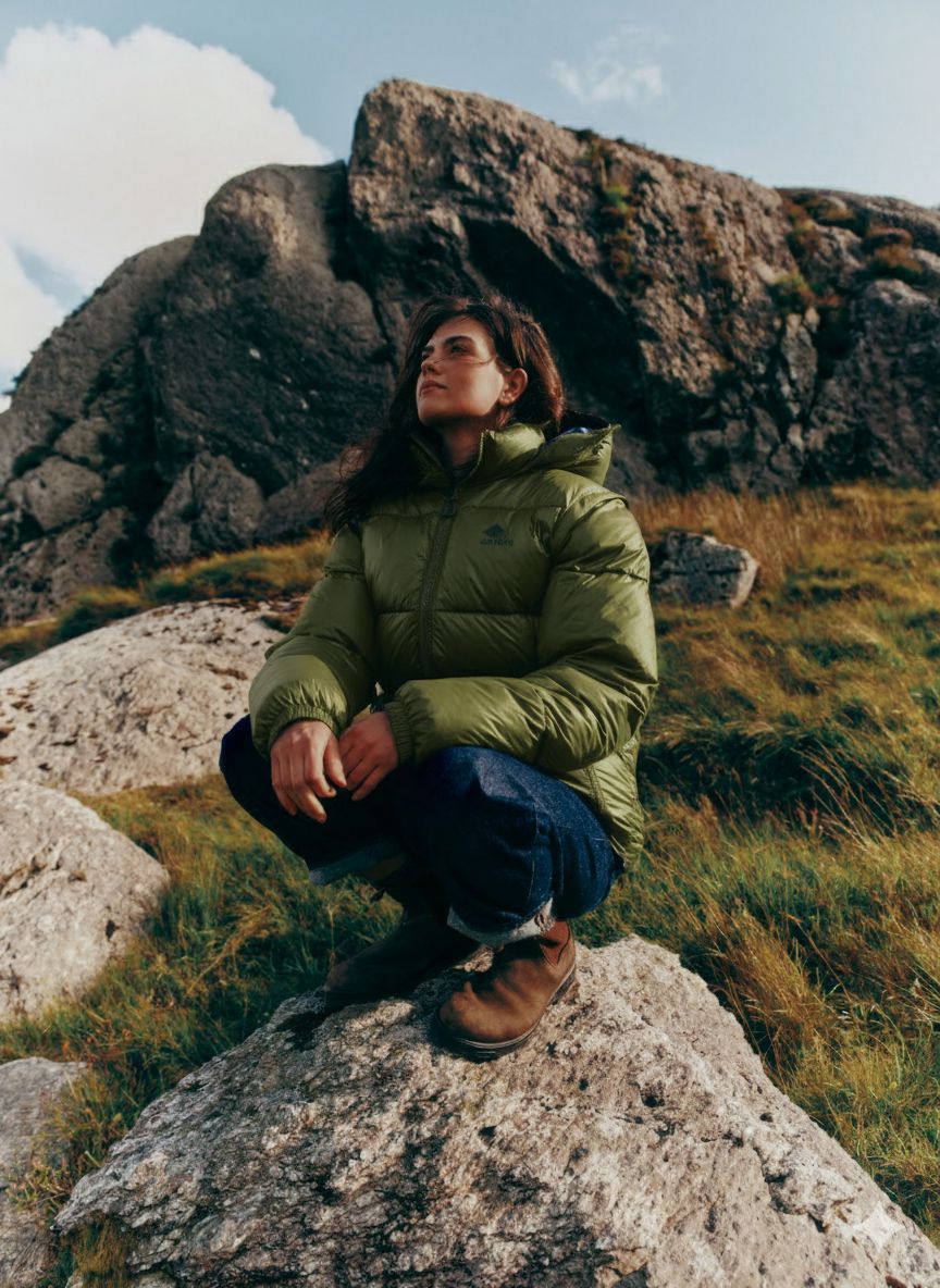 Orkney Multiway Detachable Sleeves Puffer Coat in Khaki Outerwear- Gandys