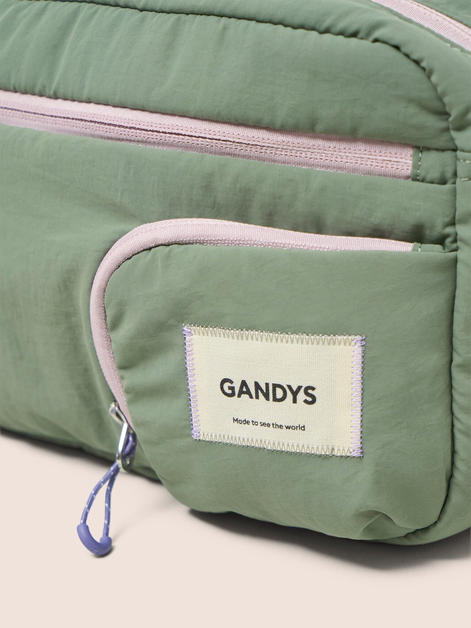 Panama Recycled Nylon Lightweight Crossbody Shoulder Bag in Hedge Green Bags- Gandys