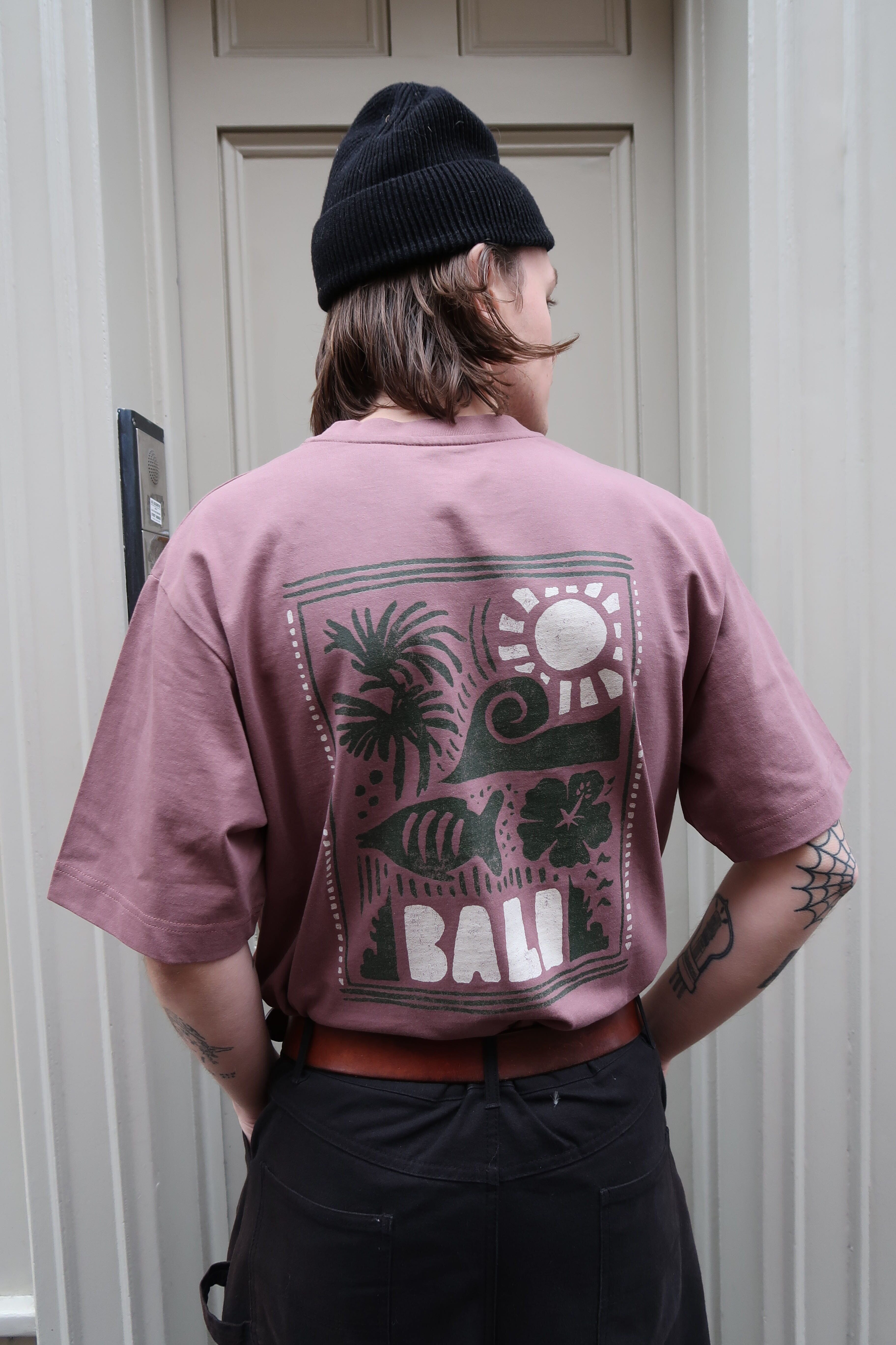 Pink Bali Campus T-Shirt T-Shirts- Gandys