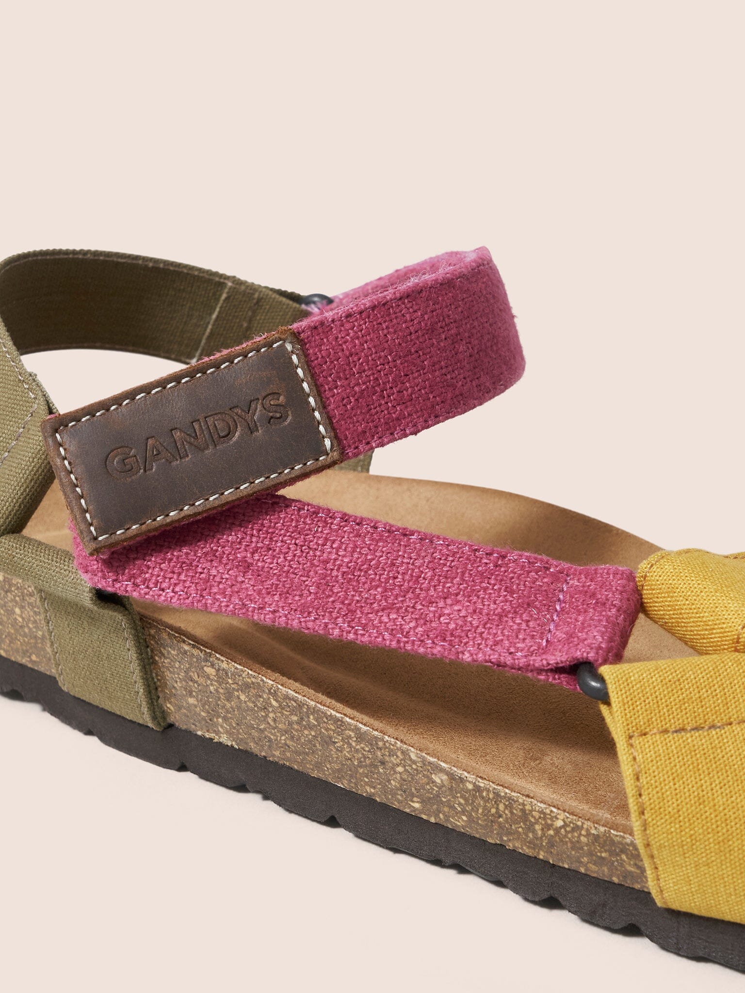 Pink Multi Palma Recycled Canvas Trekking Sandal Footwear- Gandys