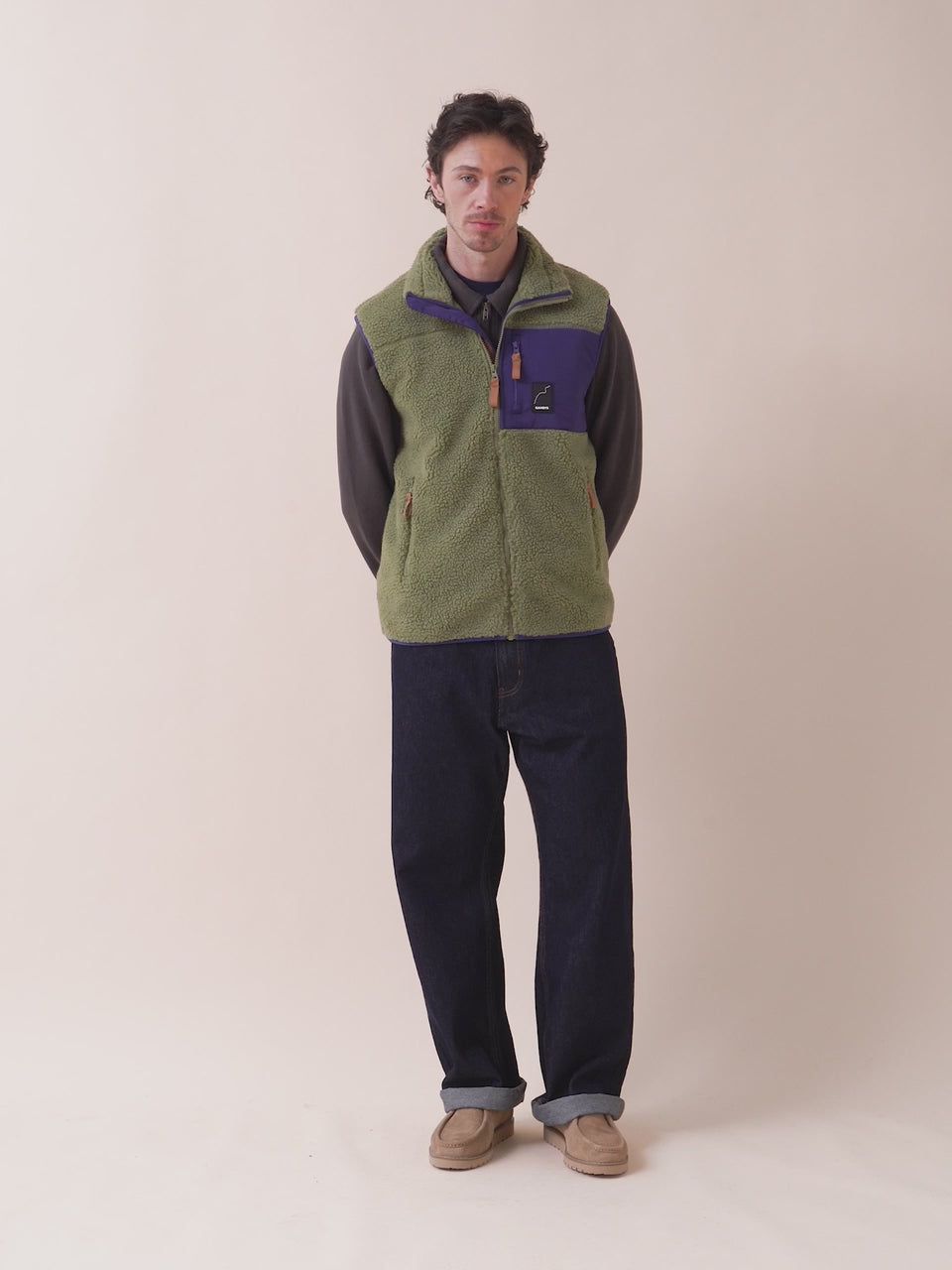 Boston Recycled Fleece Gilet in Green