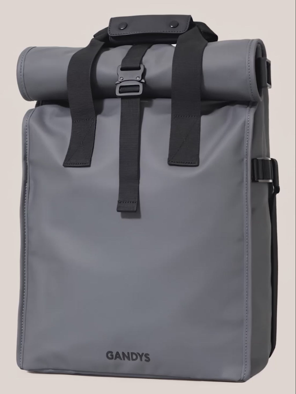 Copenhagen Waterproof Roll Top Backpack in Grey
