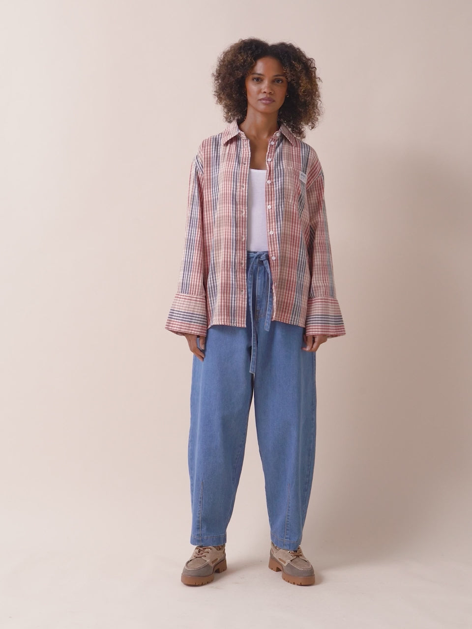 Beaumont Cotton Shirt in Multi Check