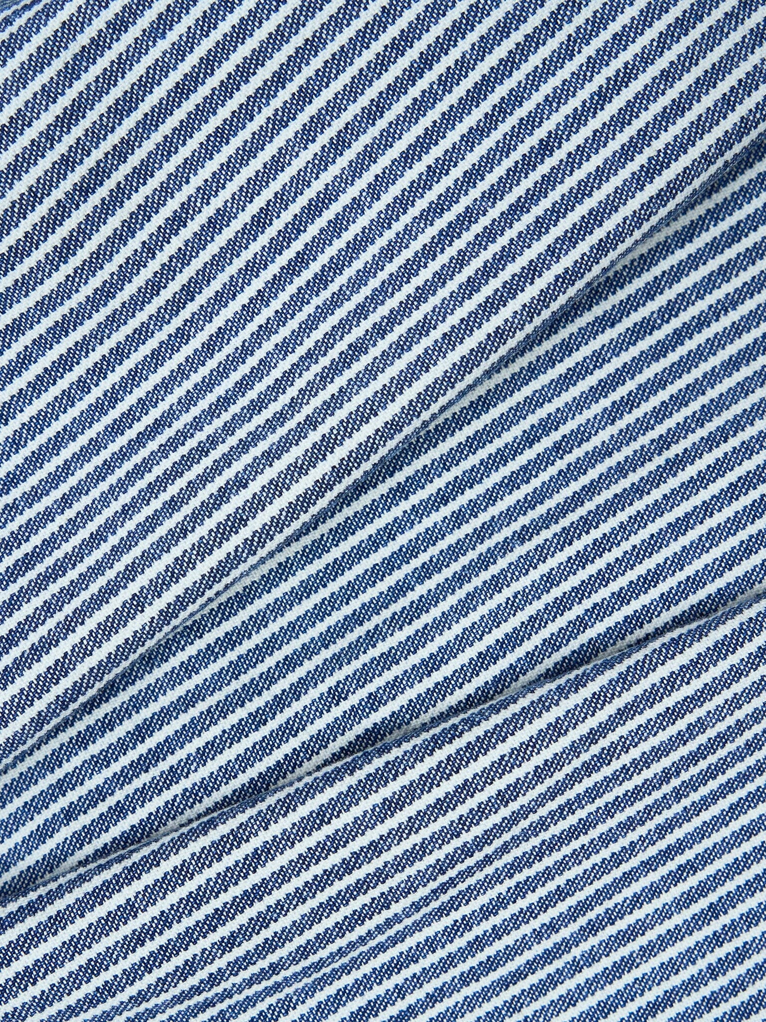 Provence Cotton Collarless Jacket in Blue Stripe Outerwear- Gandys