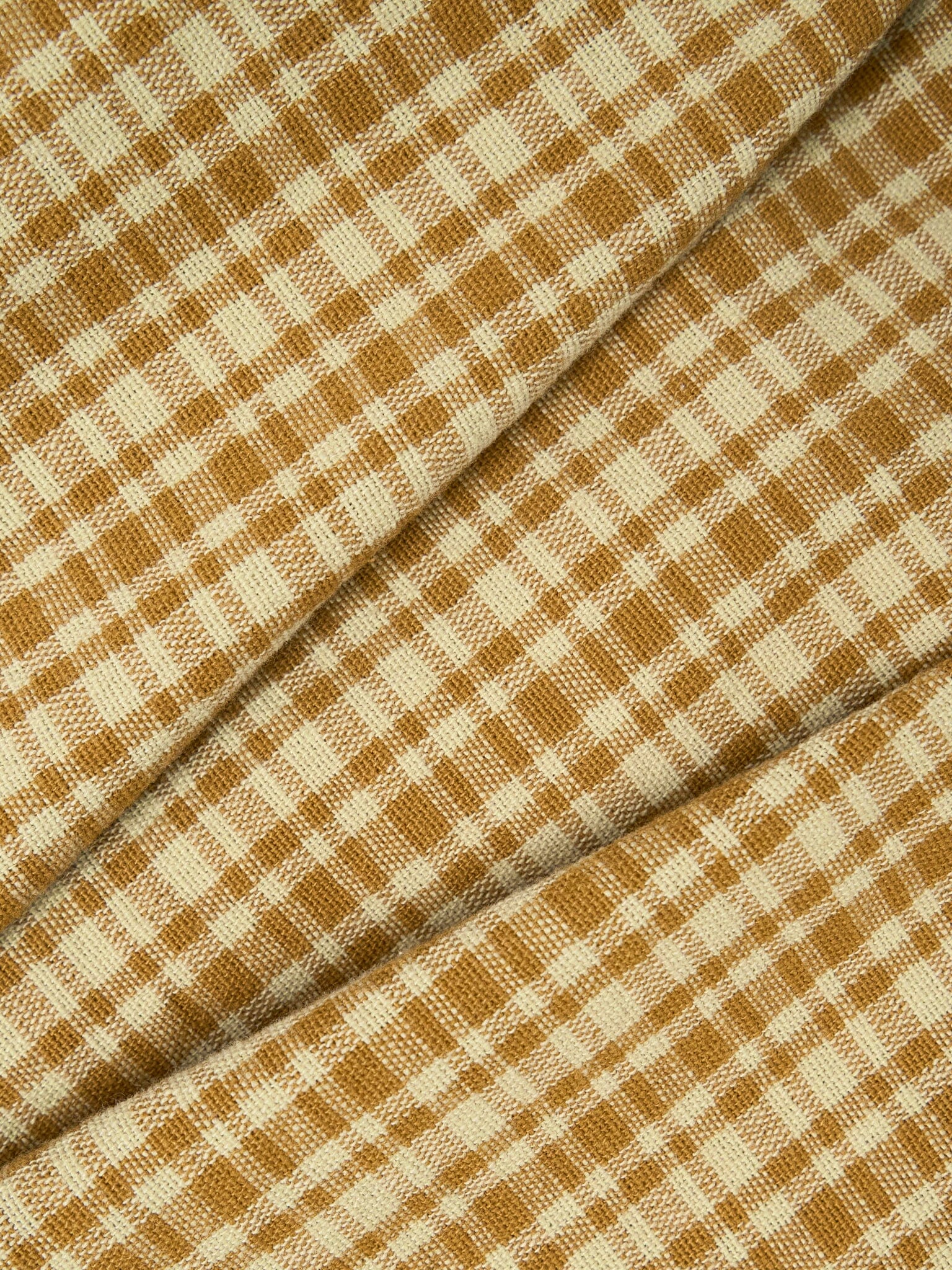 Provence Cotton Collarless Jacket in Mustard Check Outerwear- Gandys