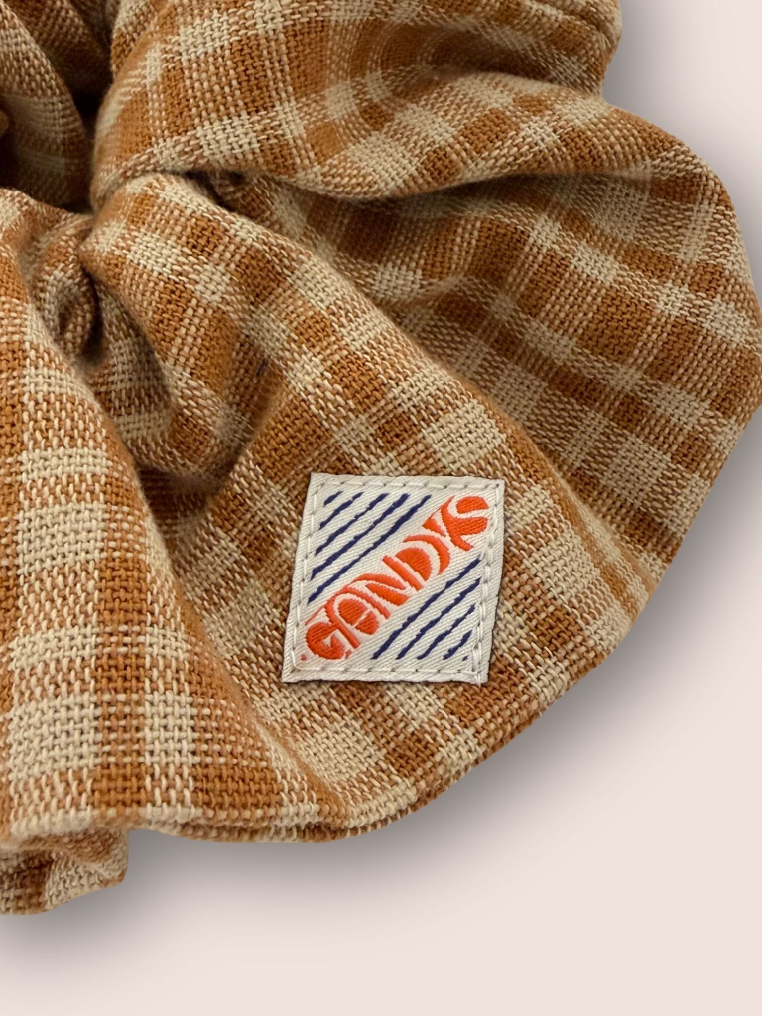 Provence Mustard Check Scrunchie Accessories- Gandys