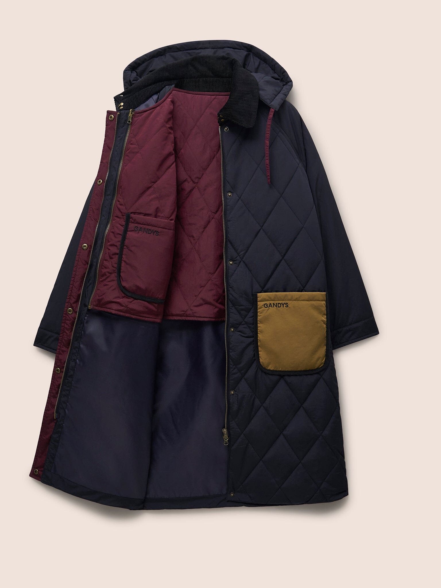 Quebec Quilted 3 in 1 Modular Longline Coat Outerwear- Gandys