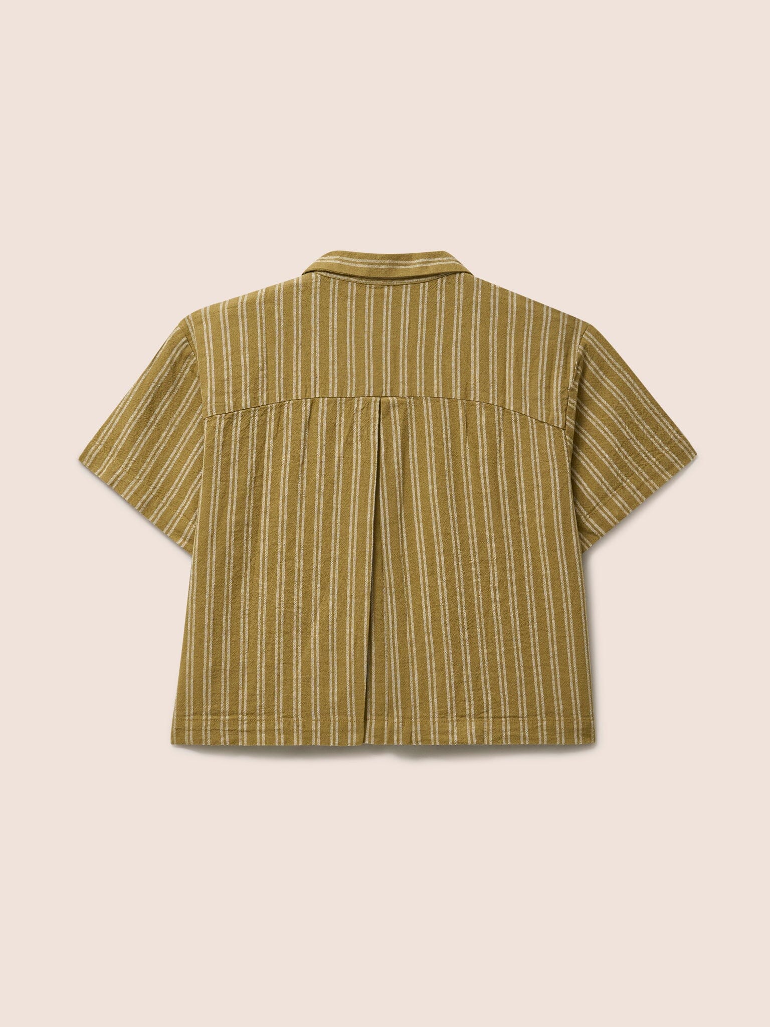 Rivington Cotton Short Sleeve Shirt in Caramel Stripe Shirts- Gandys