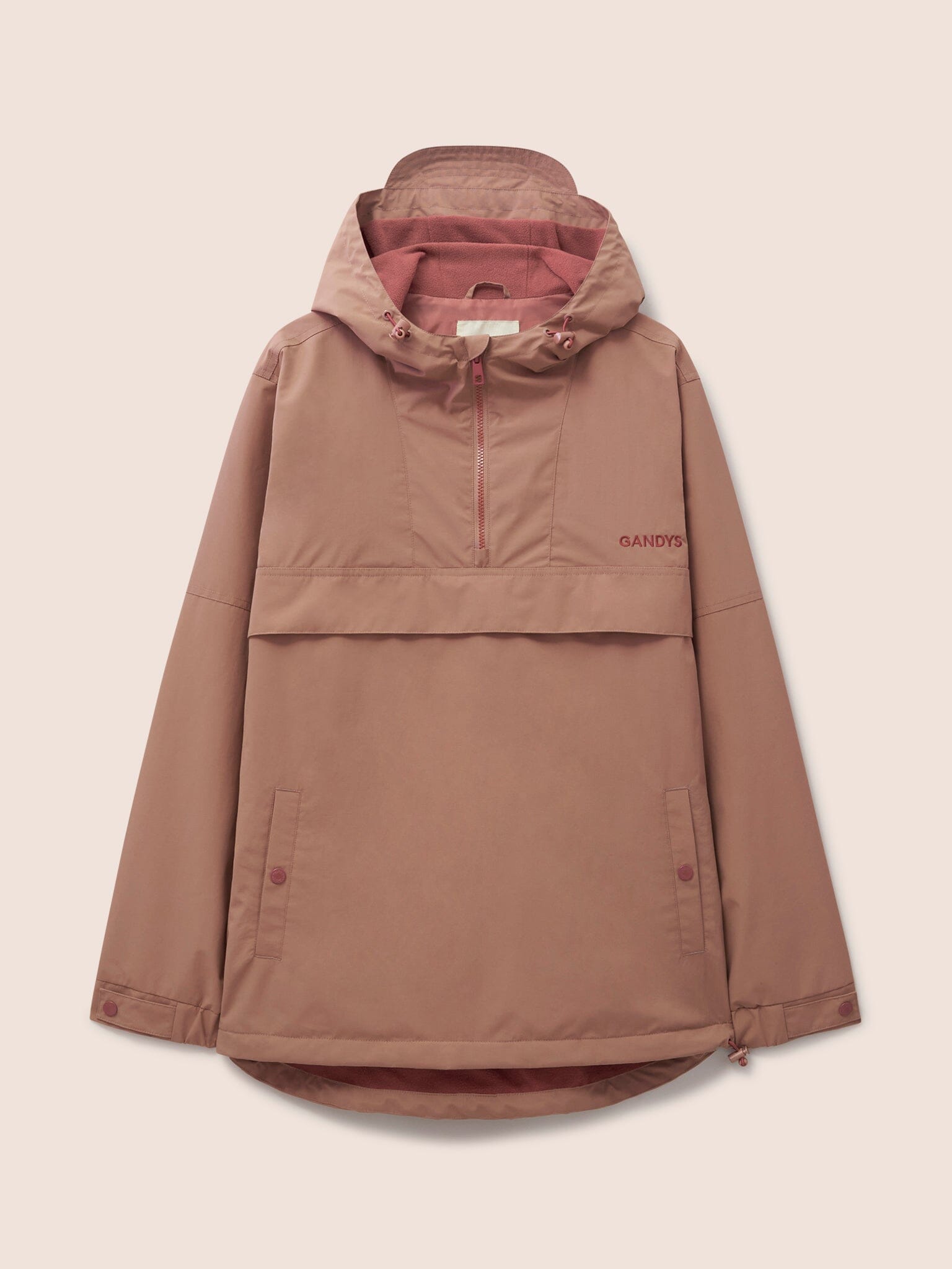 Rose Alberta Fleece Lined Overhead Jacket Outerwear- Gandys