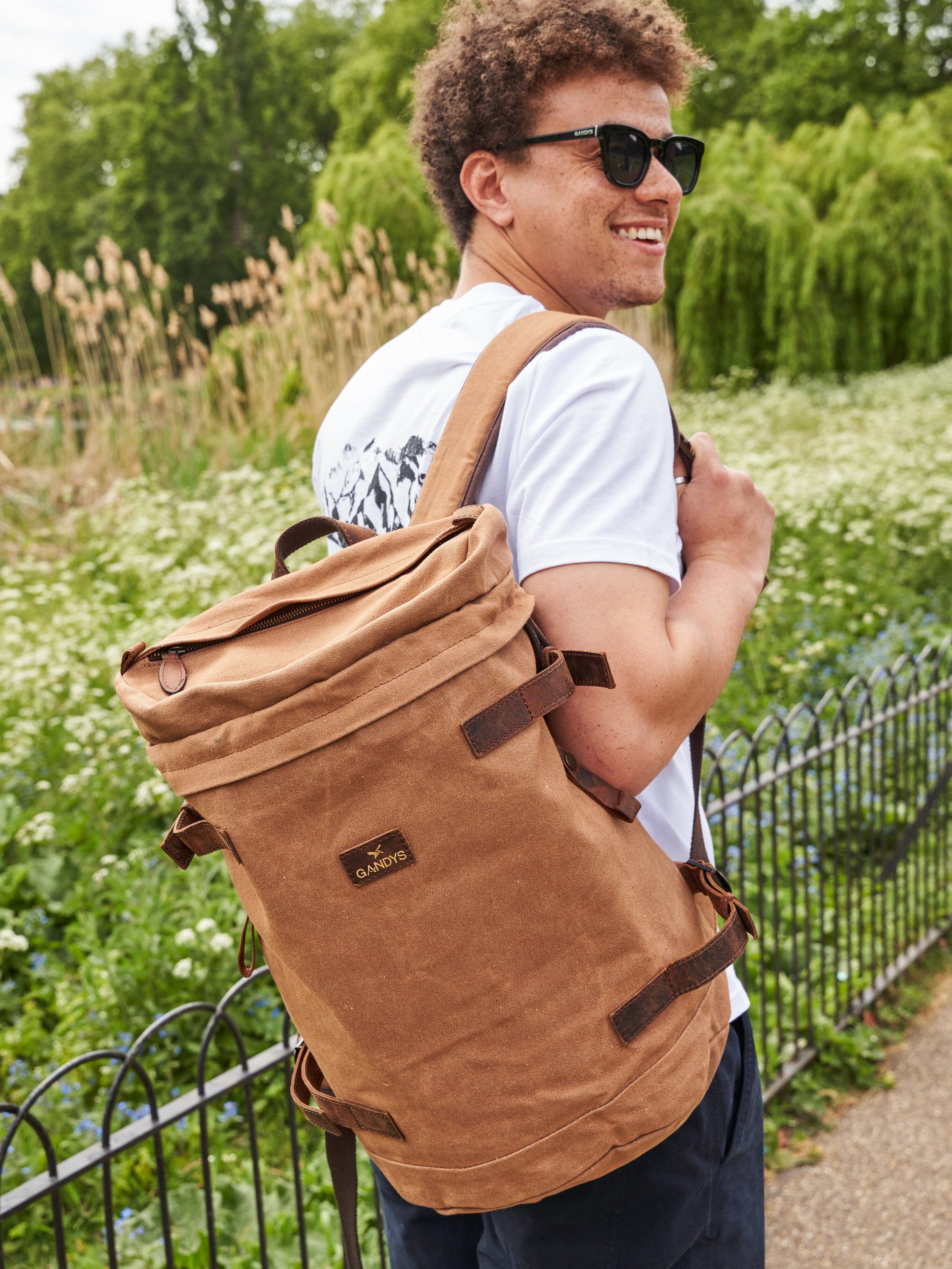 Sand Waxed Cotton Himalaya Backpack Bags- Gandys