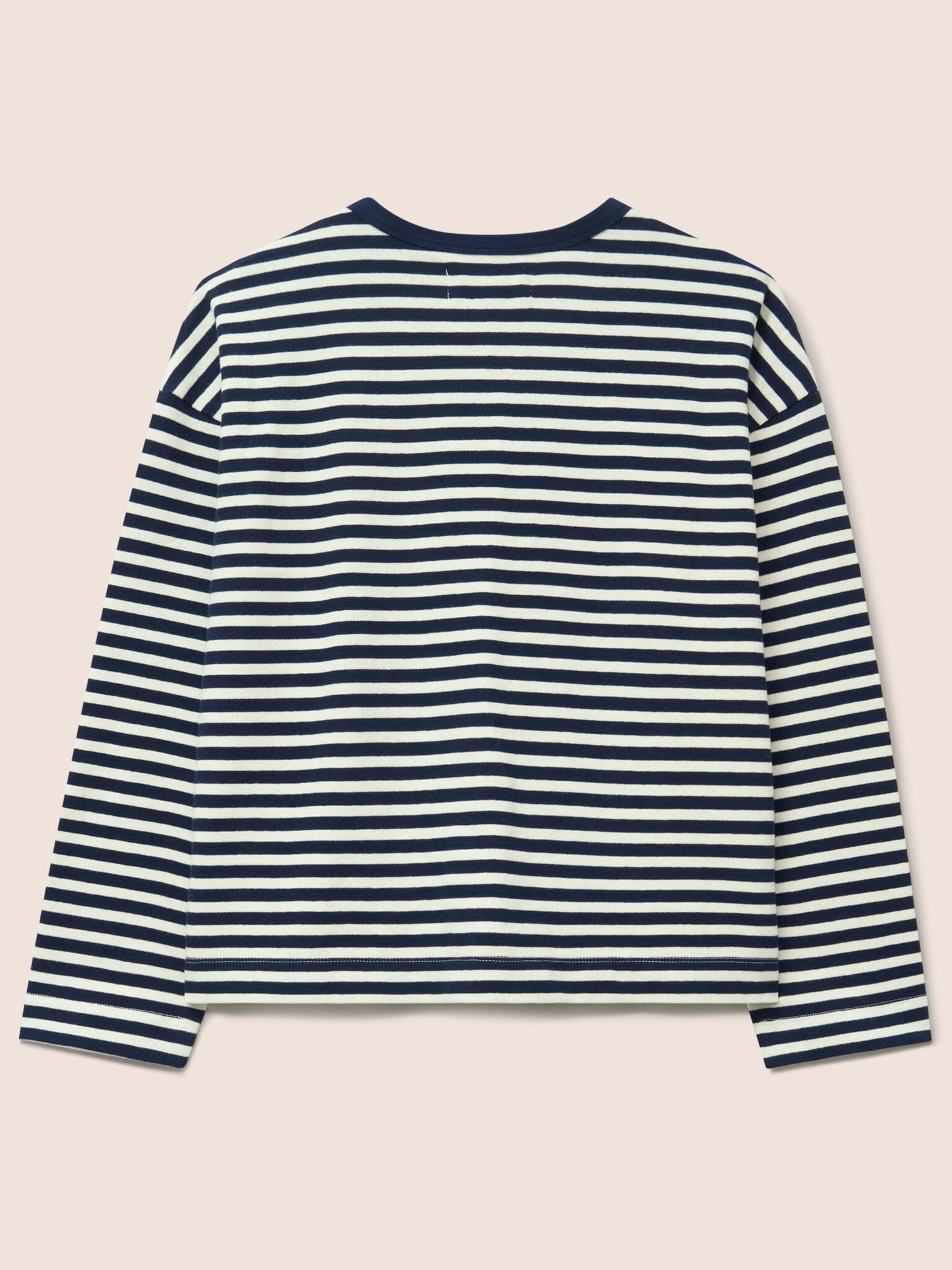 Seine Organic Cotton Classic Long Sleeve Stripe T-Shirt in Navy T-Shirts- Gandys