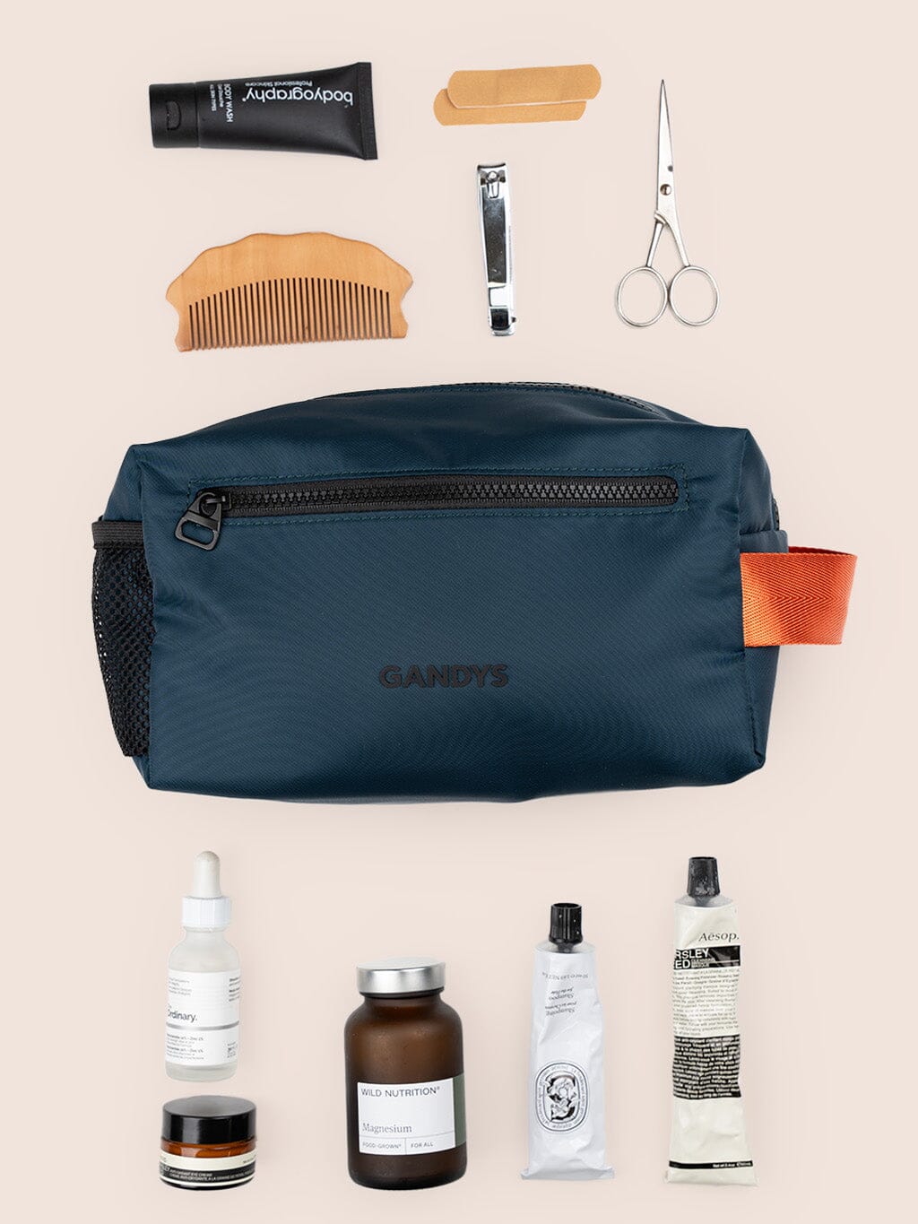 Snowdon Recycled Fabric Travel Washbag in Teal Bags- Gandys