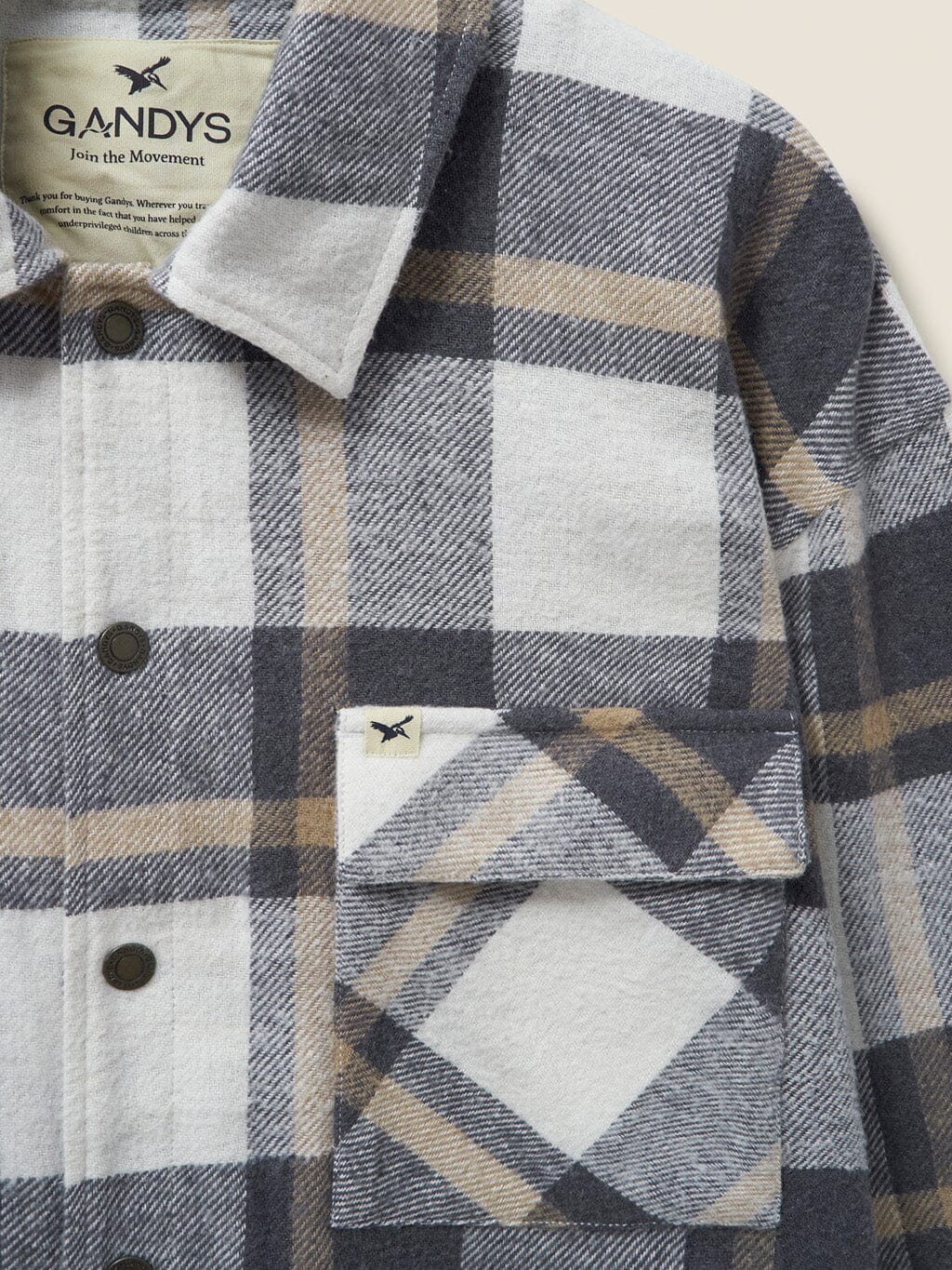 Stone Check Vancouver Overshirt Shirts- Gandys