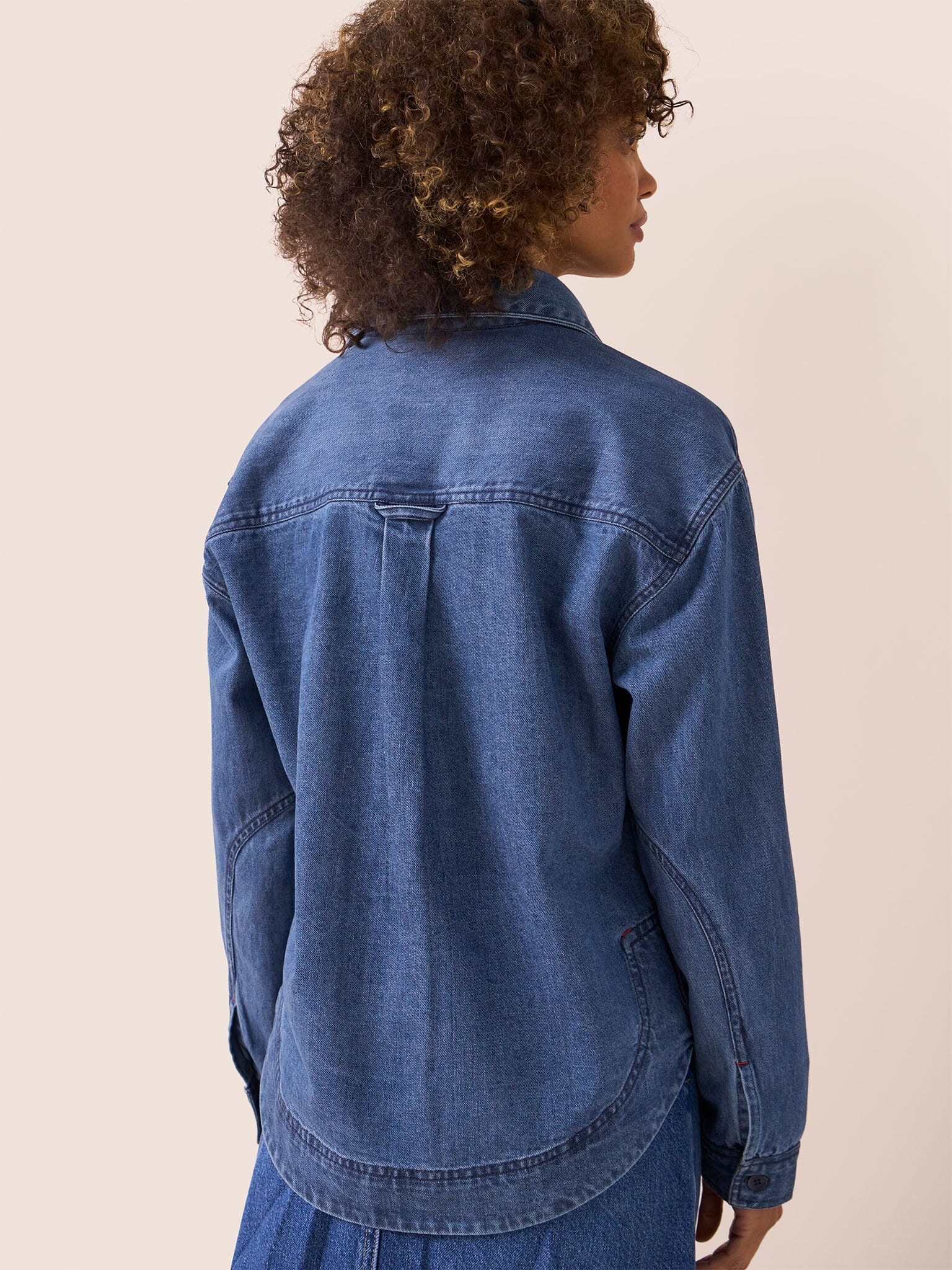 Storm Cotton Denim Shirt in Midwash Shirts- Gandys