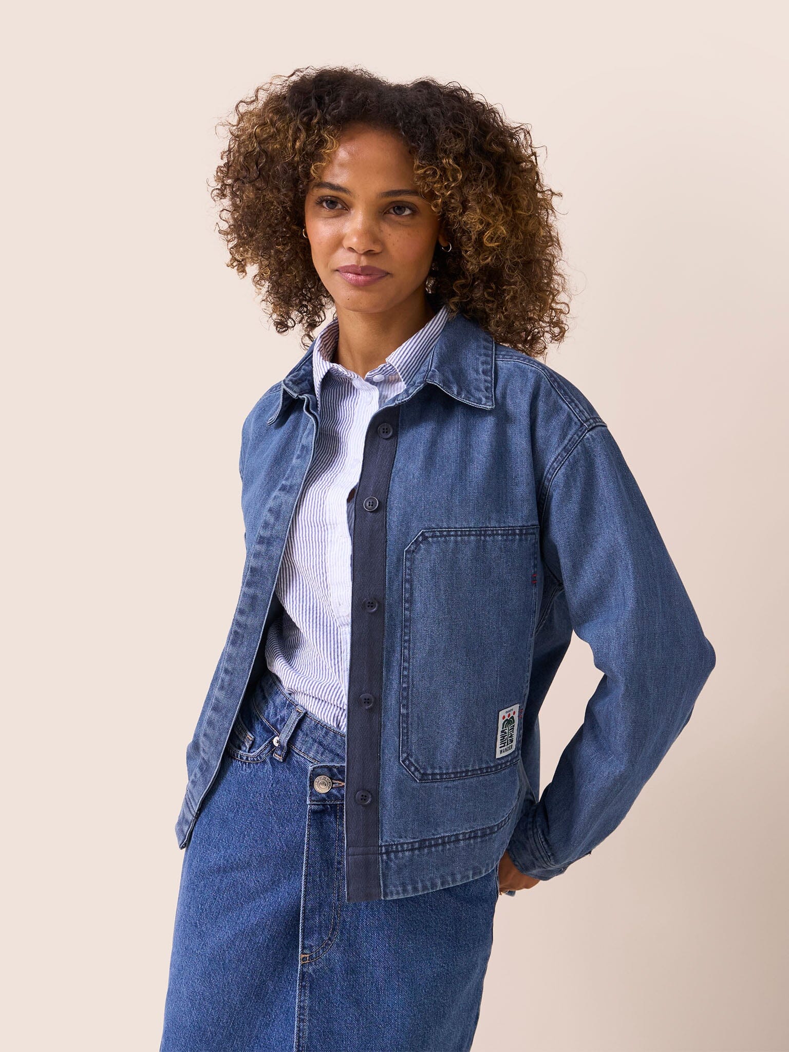 Storm Cotton Denim Shirt in Midwash Shirts- Gandys
