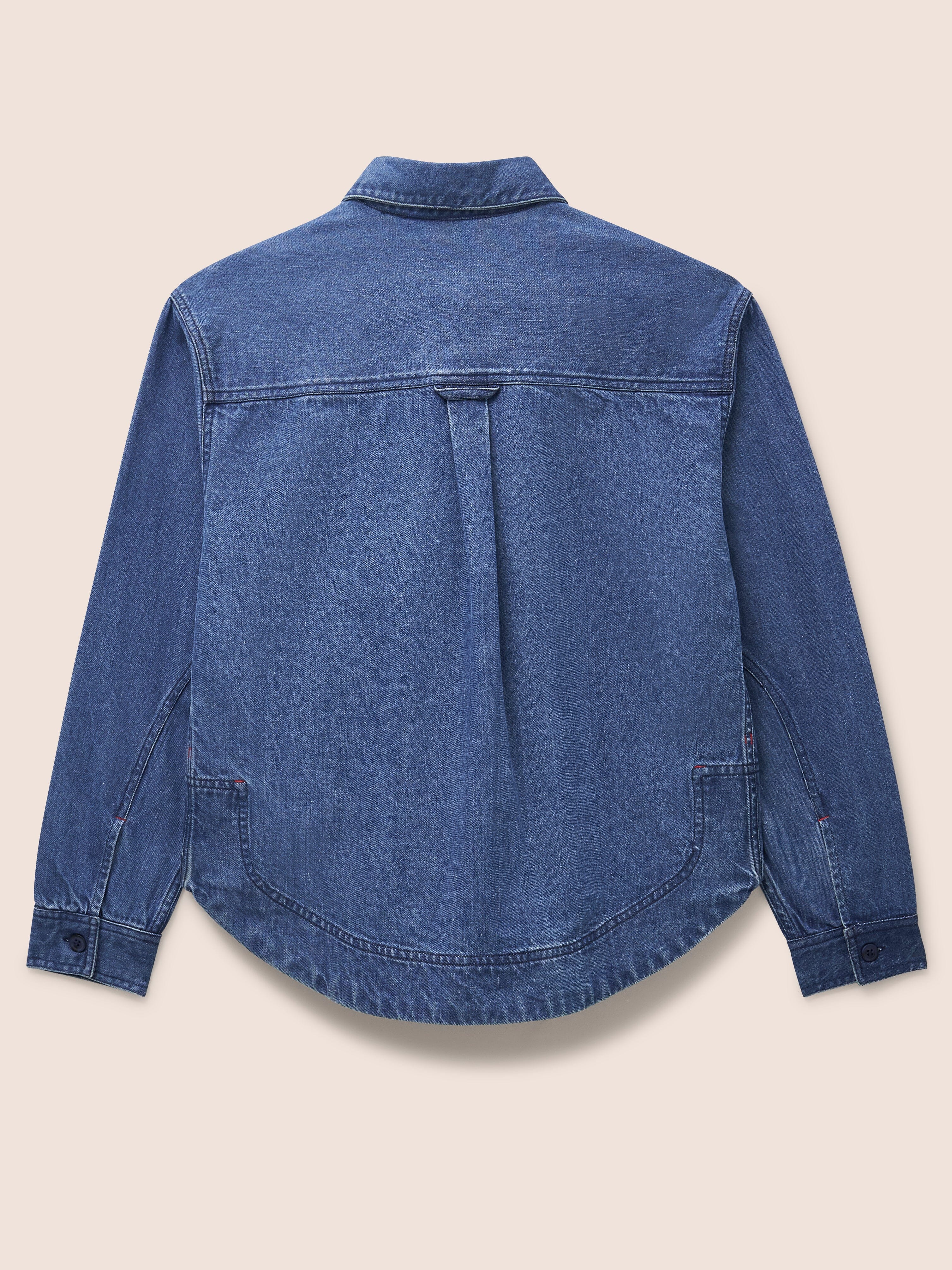 Storm Cotton Denim Shirt in Midwash Shirts- Gandys