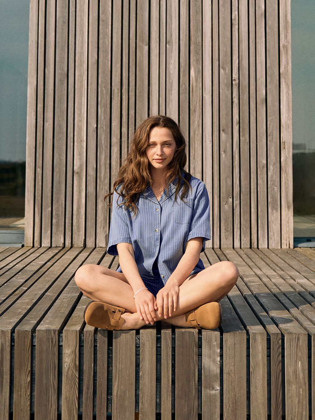 Striped Benoa Denim Shorts Bottoms- Gandys