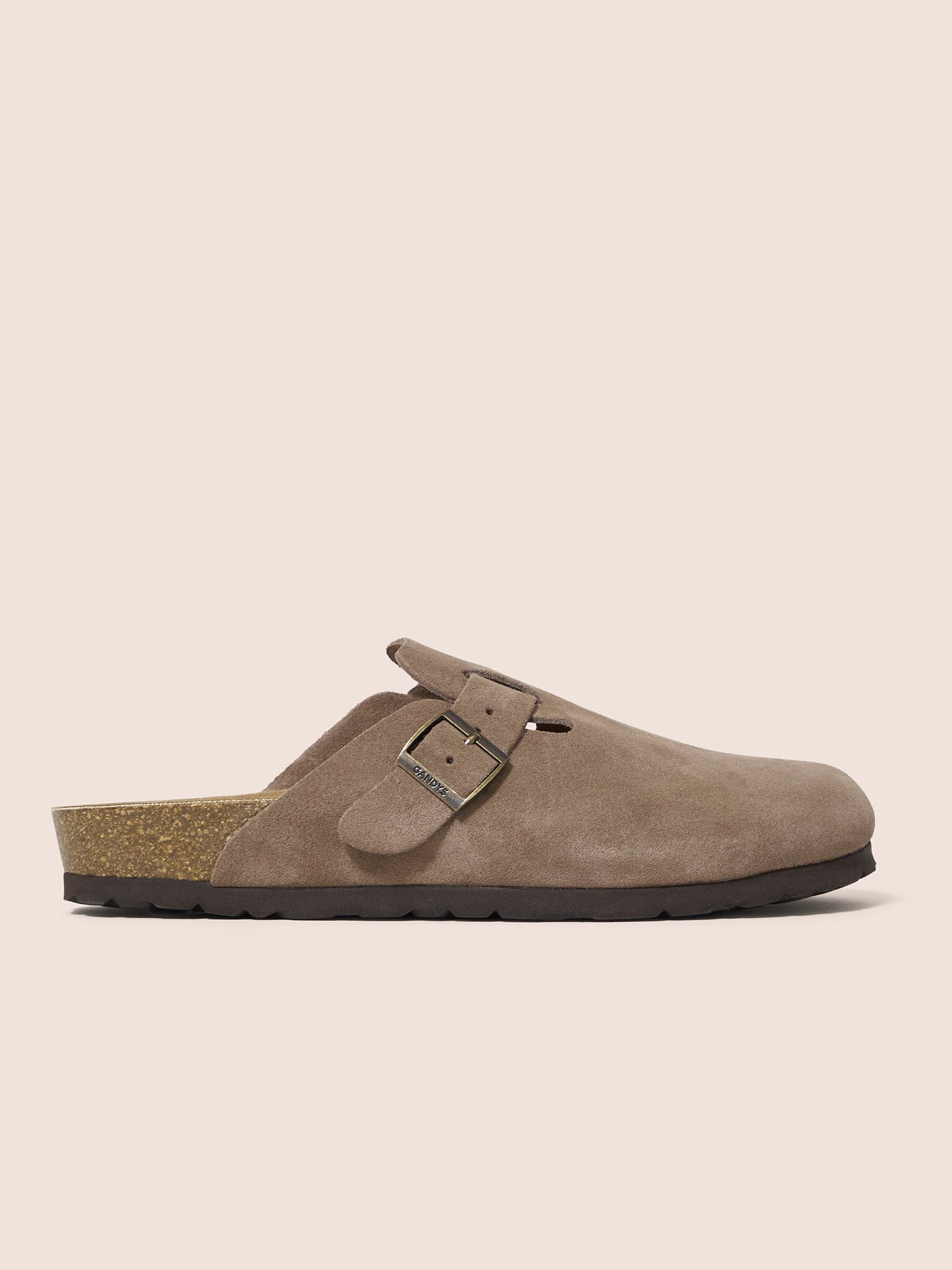 Taupe Terrassa Unisex Suede Clog Footbed Footwear- Gandys
