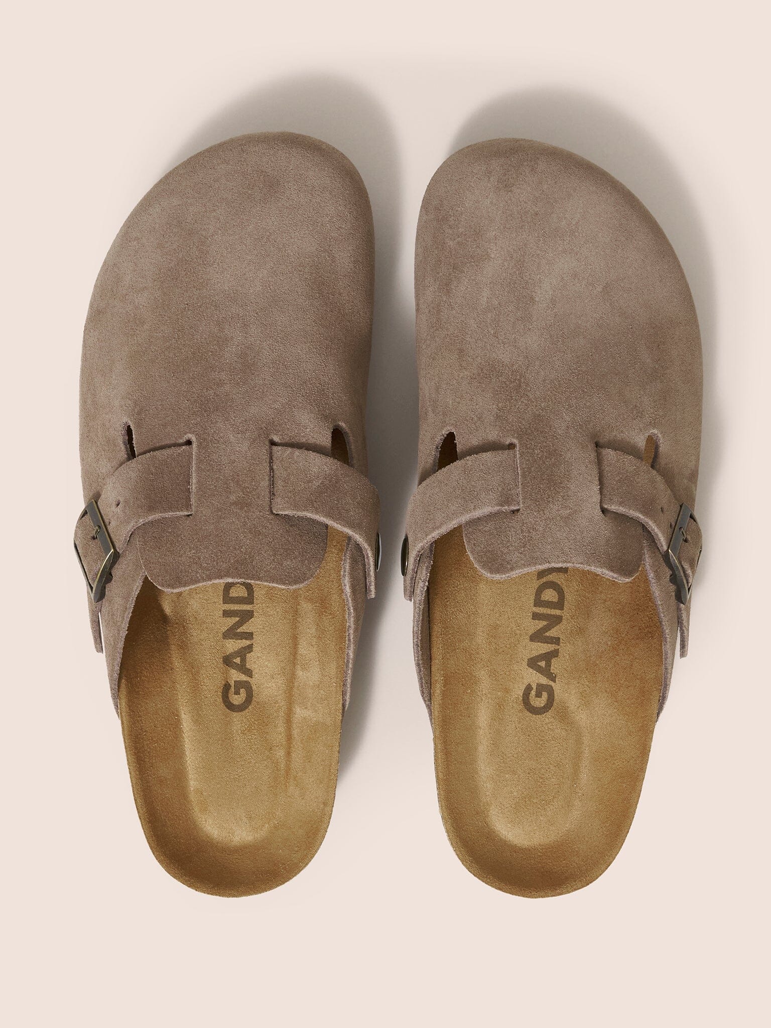 Taupe Terrassa Unisex Suede Clog Footbed Footwear- Gandys