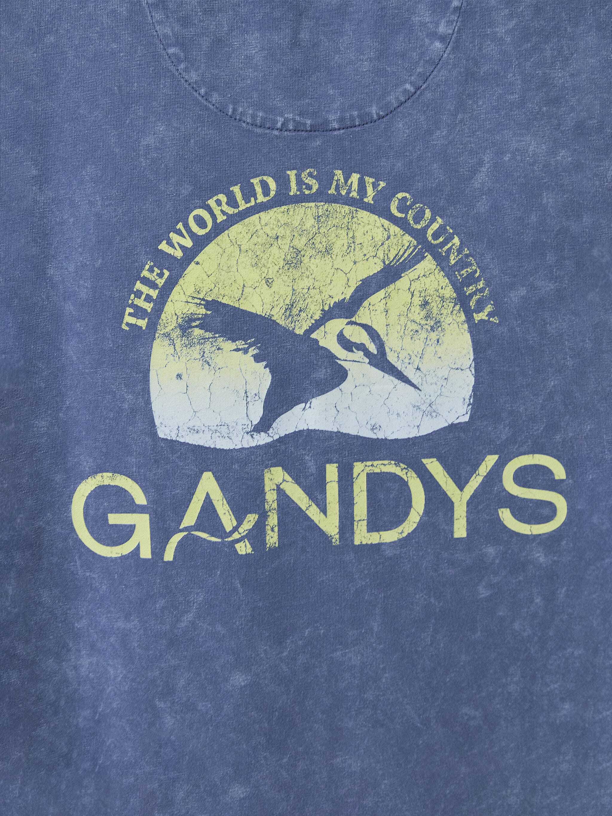 Teal Distressed Wave Print Tee T-Shirts- Gandys