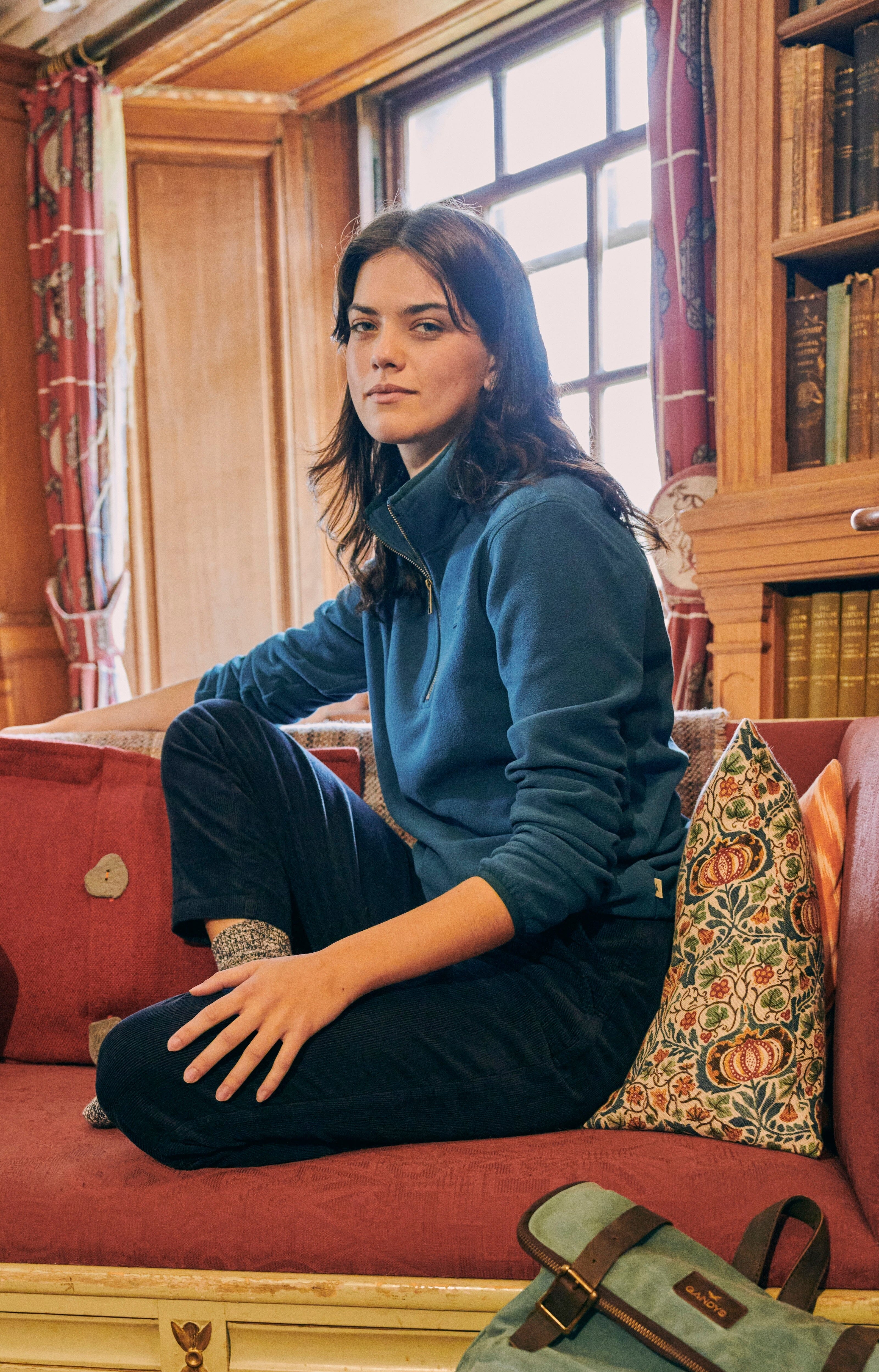 Teal Nevis 1/4 Zip Lightweight Fleece Layering- Gandys