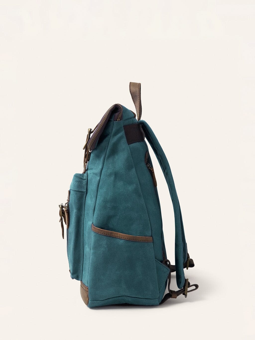 Teal Waxed Cotton Bali Backpack Bags- Gandys