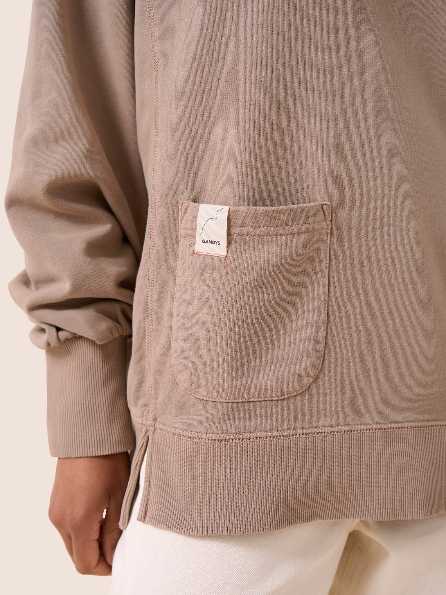 Timor Cotton Funnel Neck Sweater in Rose Layering- Gandys